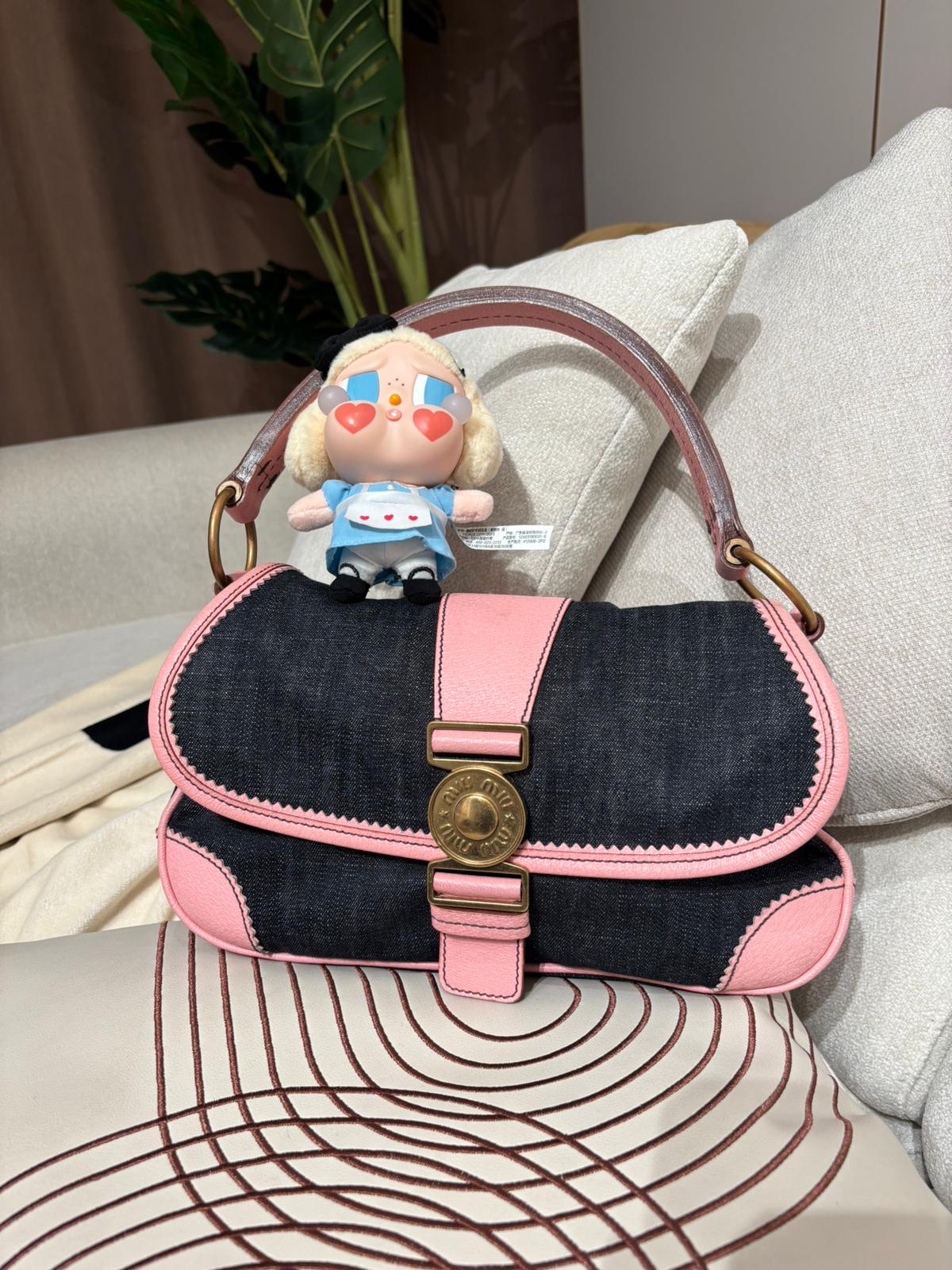 Miu miu denim hobo flap bag 100%Authentic ,90%new