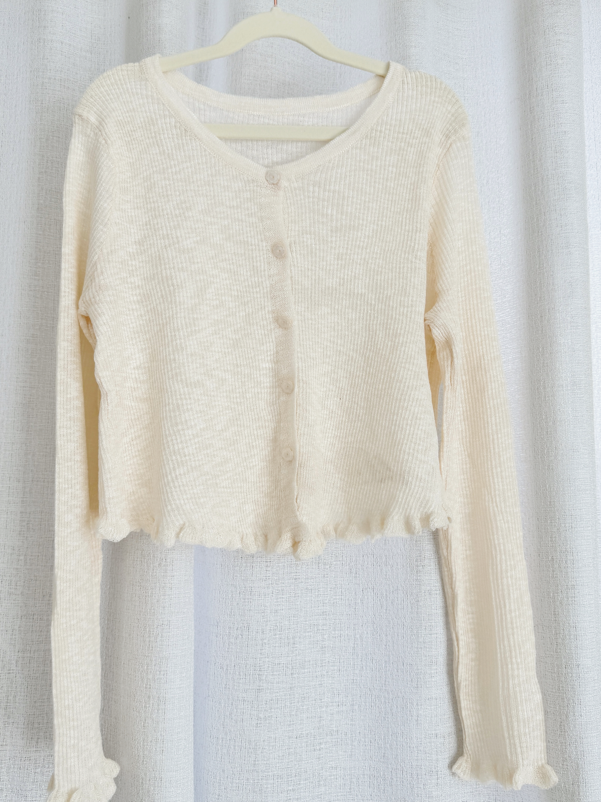 夏日简约木耳边薄外套