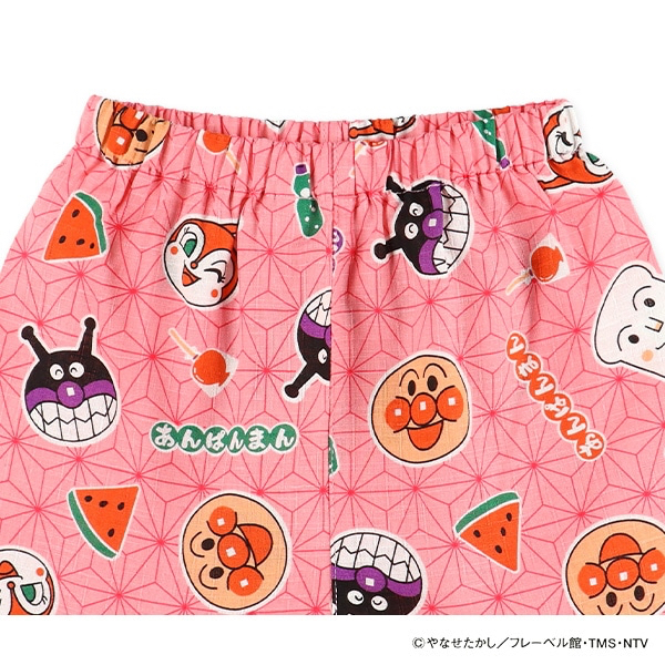 🇯🇵預訂 日本直送🇯🇵麵包超人滿印純棉粉紅色甚平上下套裝