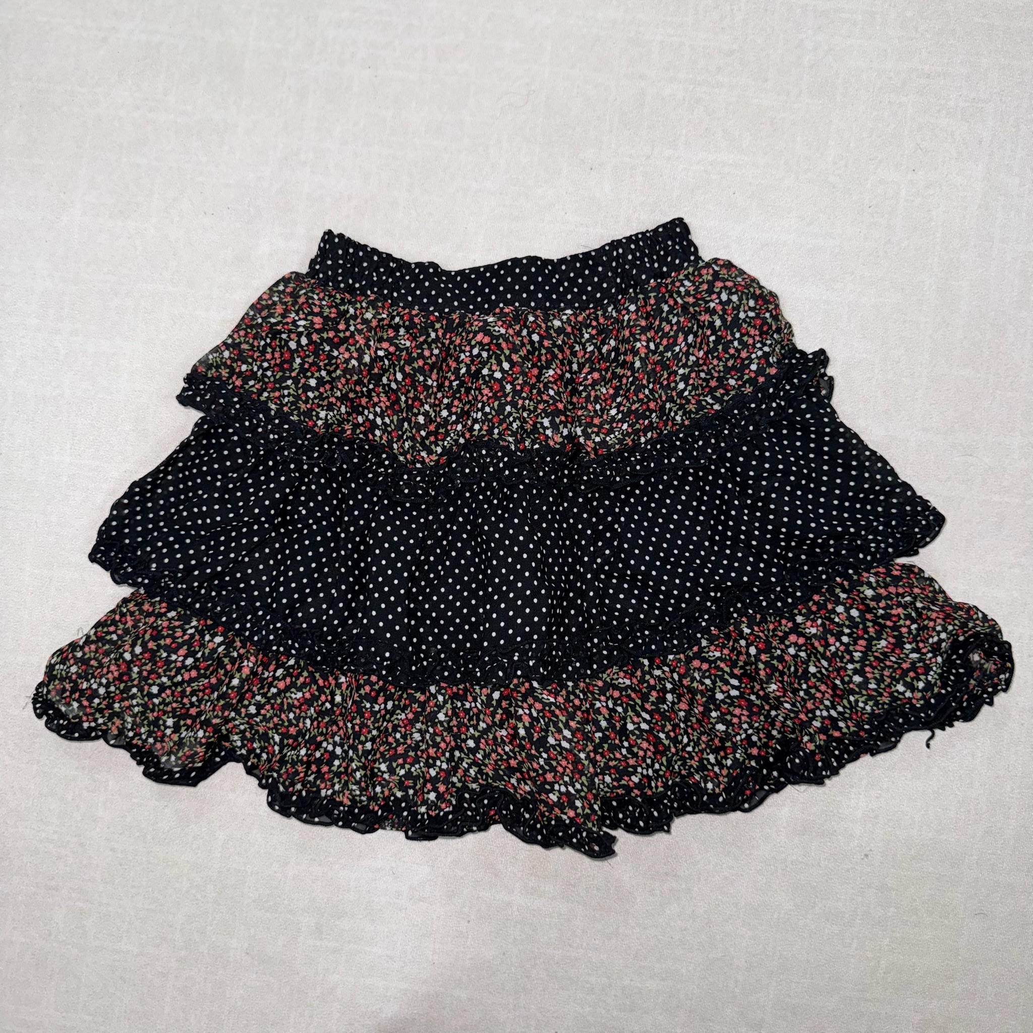 Floral Polka Dot Mini Skirt