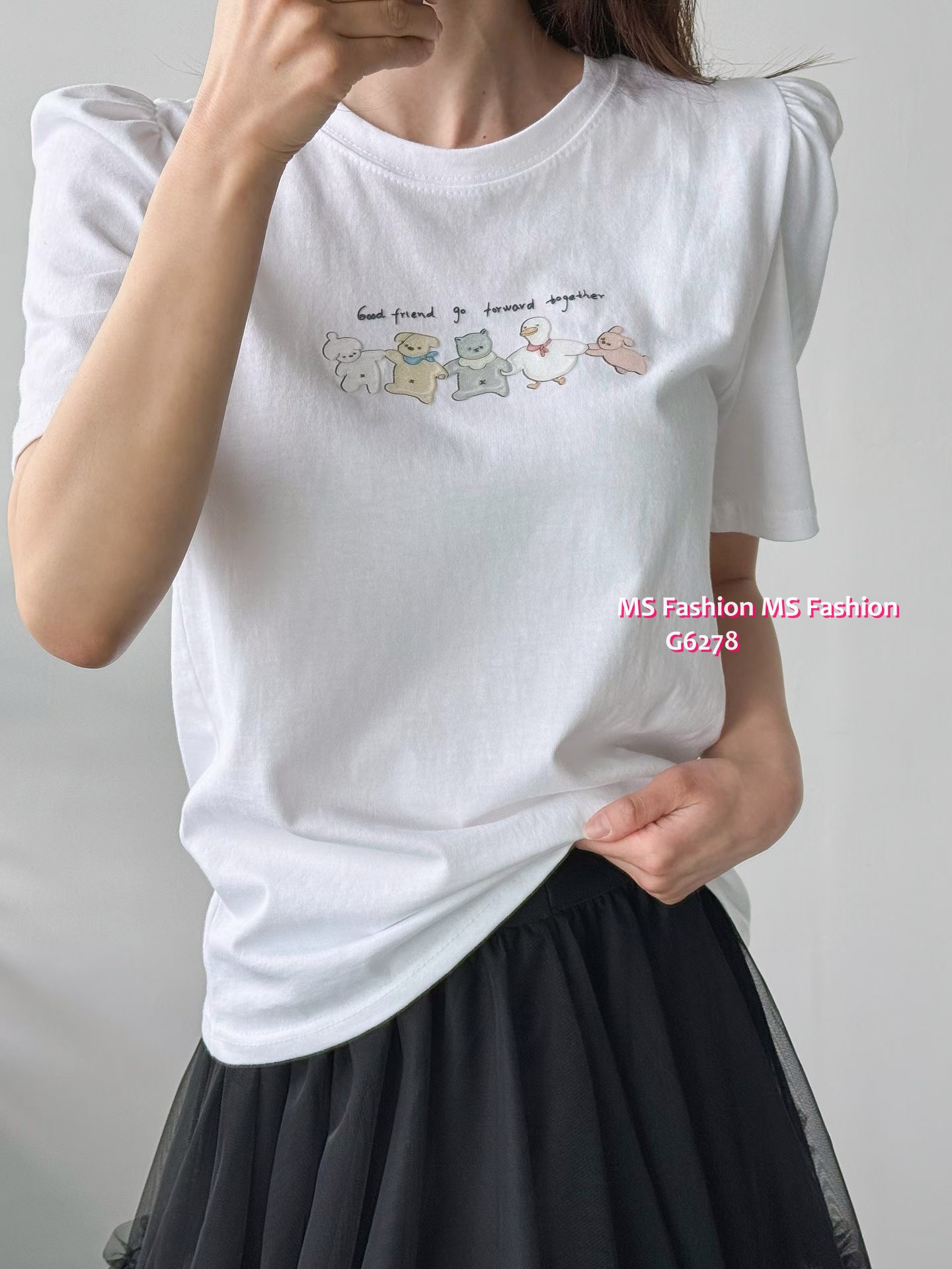 G6278 韓國🇰🇷可愛動物公主膊top