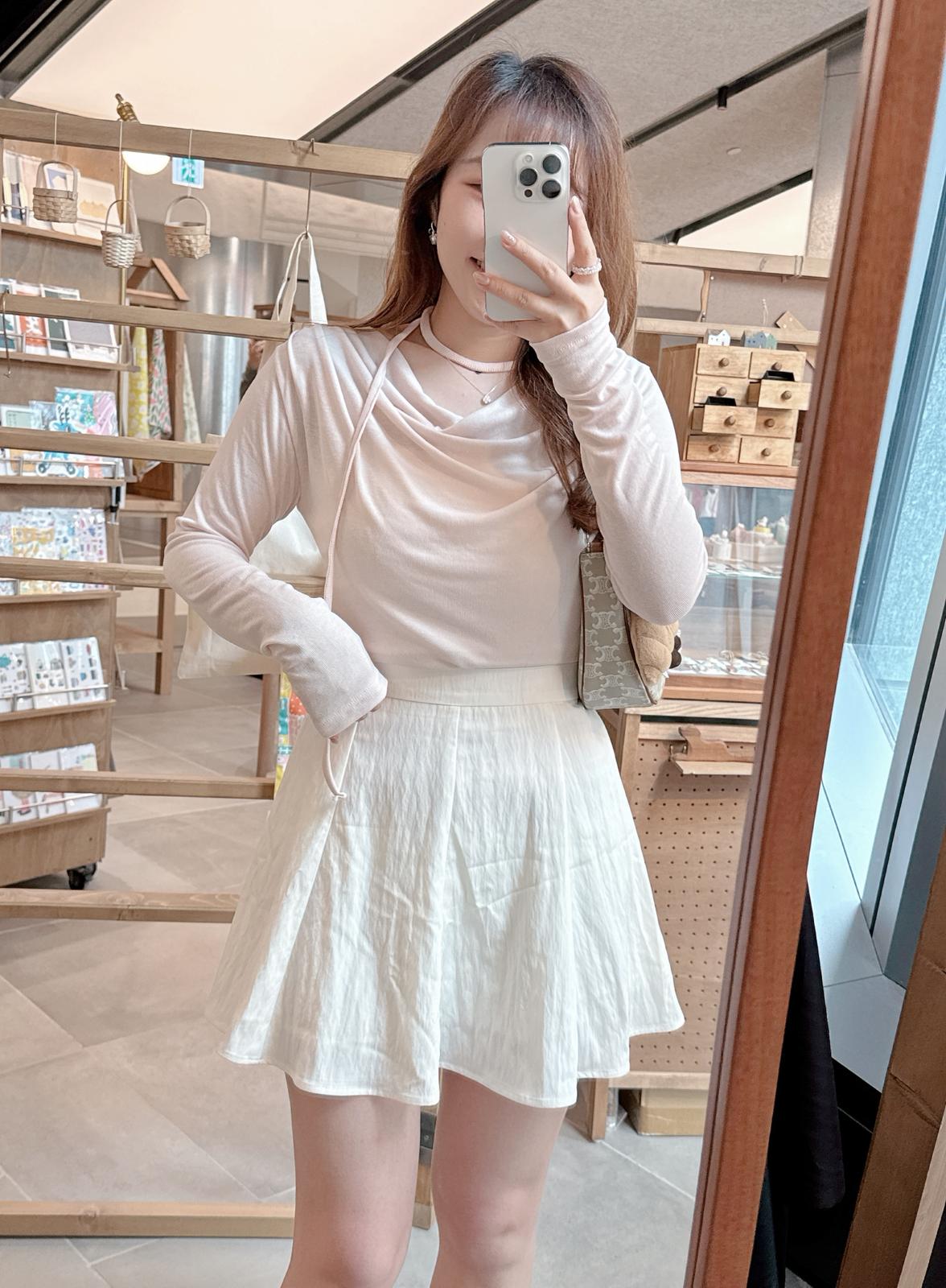 【百搭款式】高腰舒適微娟面短裙