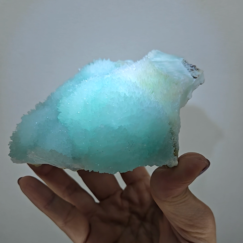 Blue aragonite needle cluster with botryoidal formations - AR54