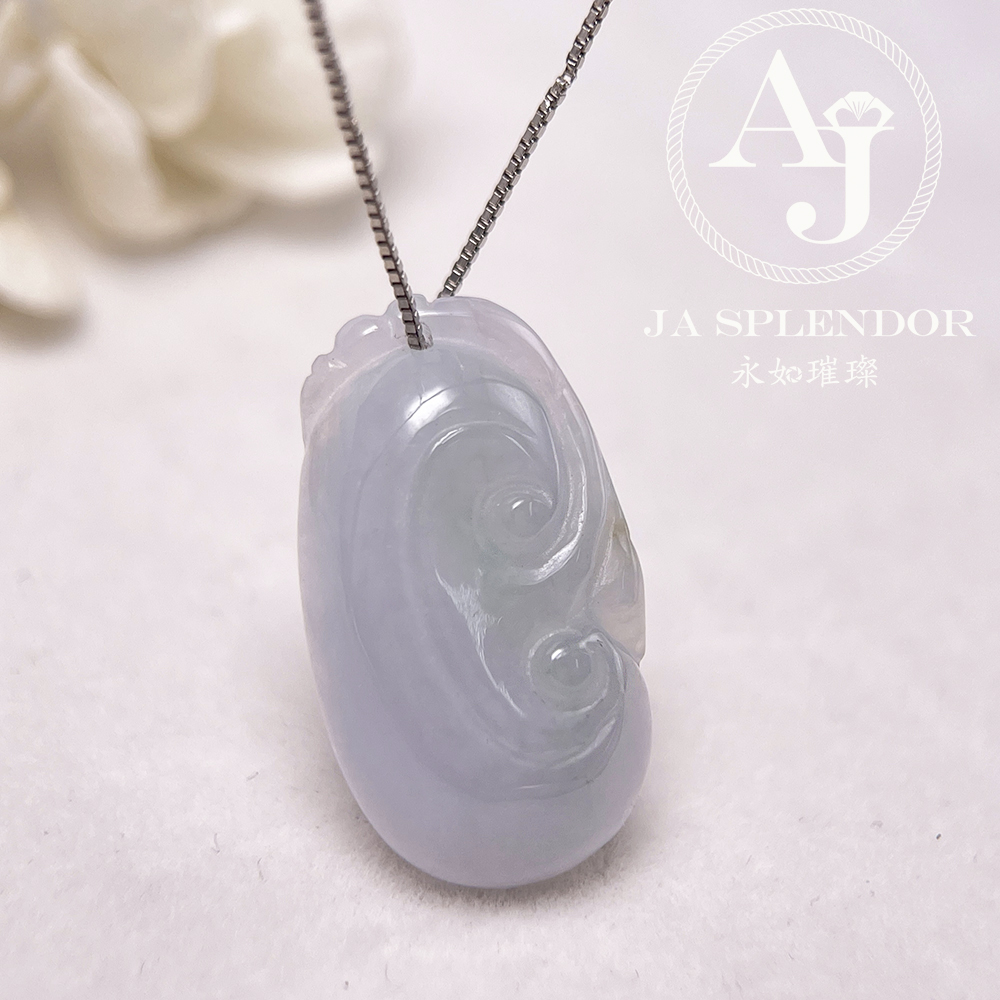 JN-1625 天然翡翠A玉 冰種春彩如意吉祥吊墜