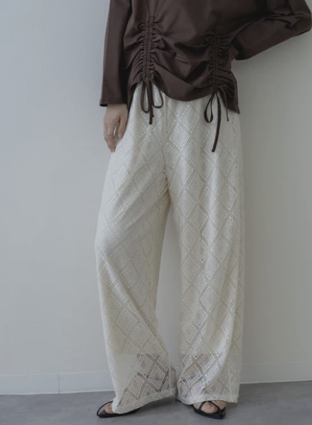 蕾絲休閒褲 - 2026 流行穿搭  蕾絲休閒褲 時尚穿搭 優雅日常 柔軟舒適 獨特設計 成人休閒 易於配搭 日本直送   #JP-I-260035