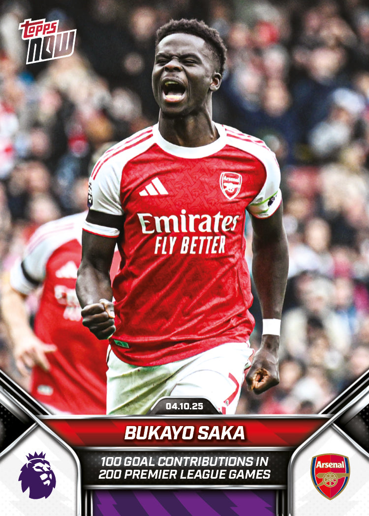 Bukayo Saka - 2025/26 Premier League Topps NOW #31 阿仙奴紀念卡｜PR 1,025