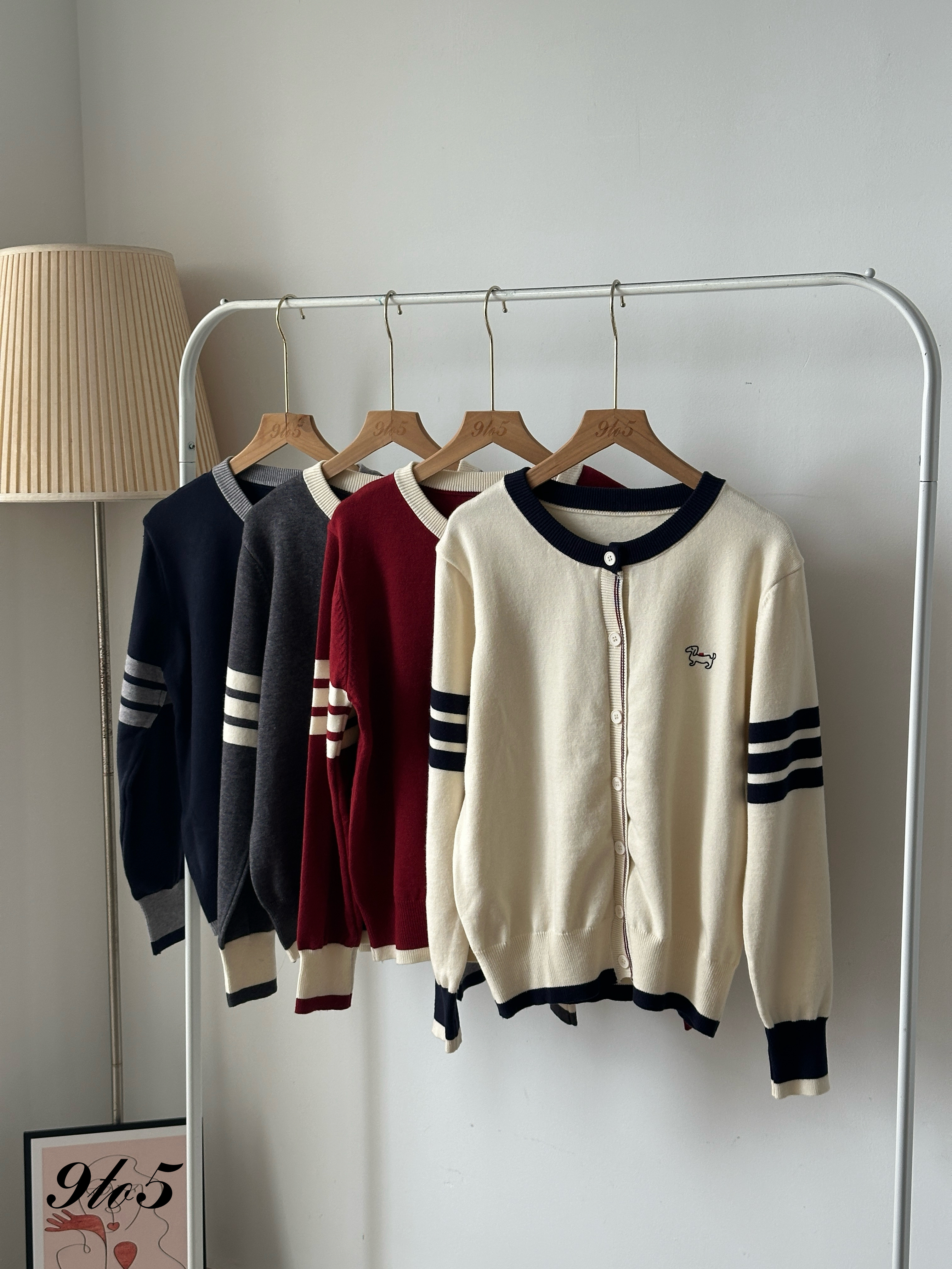 T4045 Doggy Logo Cardigan - 4 Colors