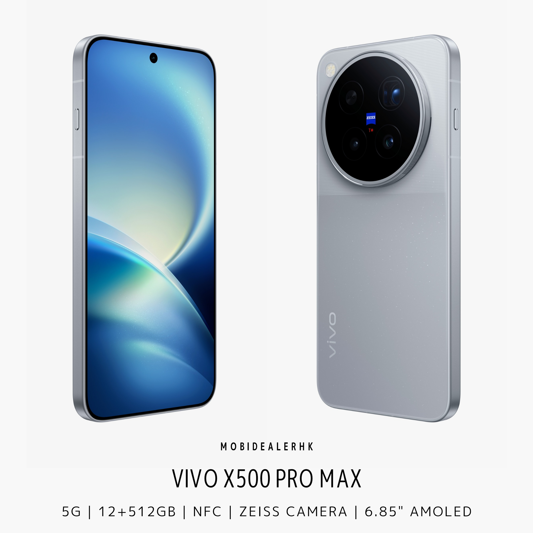 Vivo X500 Pro Max | 5G | 智能手機 | 蔡司 LOFIC 17EV 超動態主攝 | 2 億像素 APO 超級長焦 | 7800mAh 矽碳電池 | 天璣 9600 Pro 雙影像晶片 | IP68/IP69 雙防護