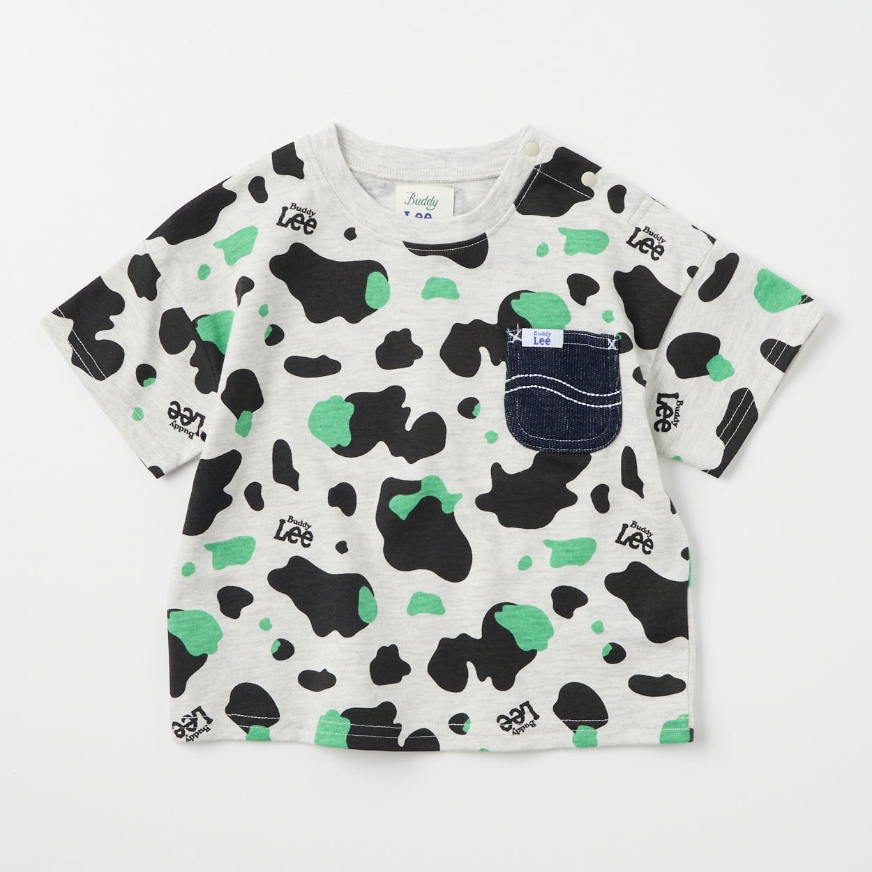 🇯🇵預訂 日本直送🇯🇵Buddy Lee 兩色標誌刺繡口袋乳牛紋印花短袖T恤