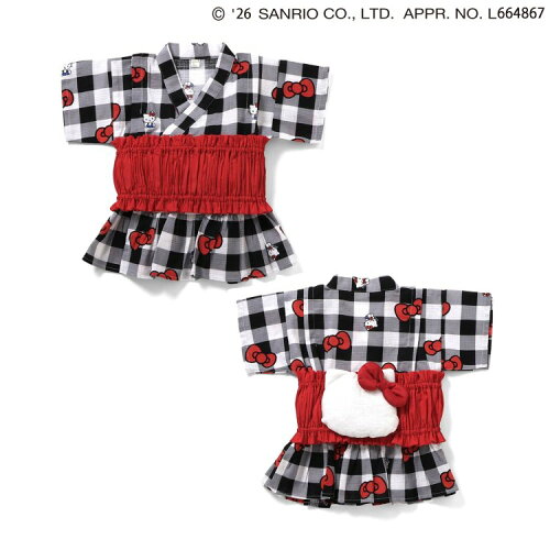 🆕【⭐訂購⭐】🌀 🇯🇵 日本直送 #Kitty / #Melody+#Kuromi 荷葉邊 喇叭袖 甚平+腰帶 三件套裝🌀 [ELDA-0083][260509]