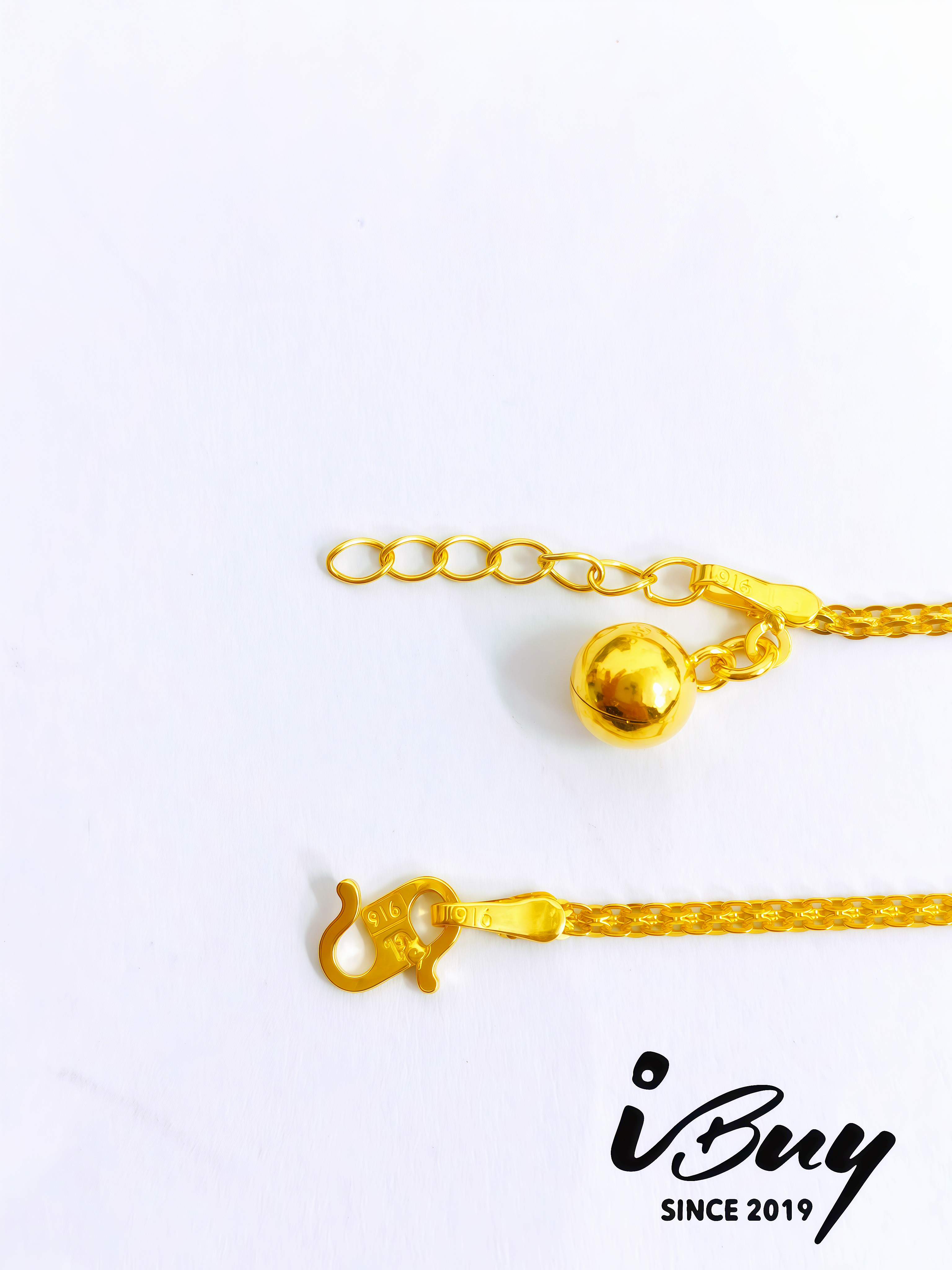 916 GOLD MILAN 2 LINE ANKLET WITH BELL 916 金 米兰双行脚链配小铃铛