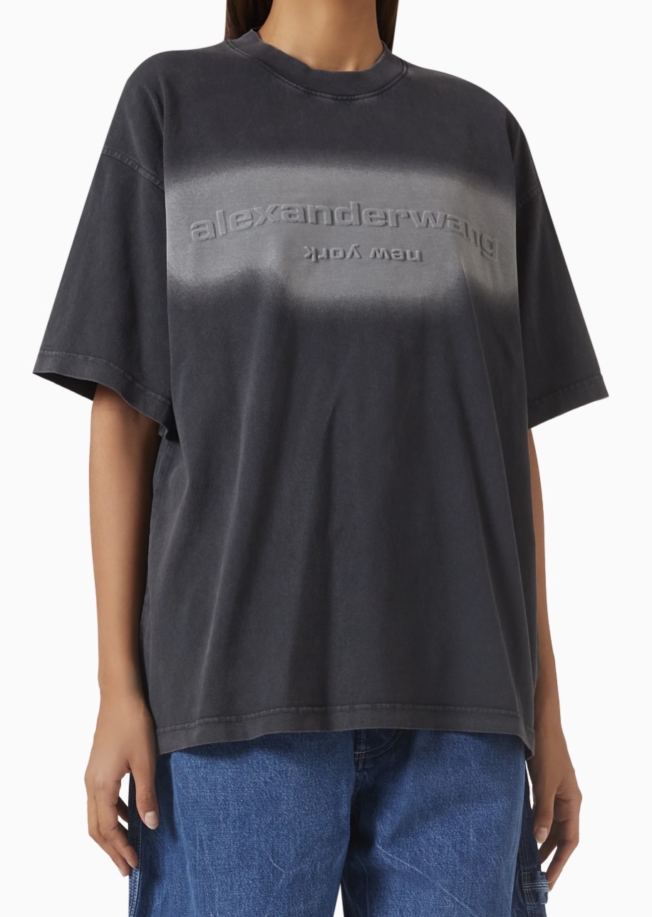 ALEXANDER WANG Sleeve tee emboss Logo T-shirt 