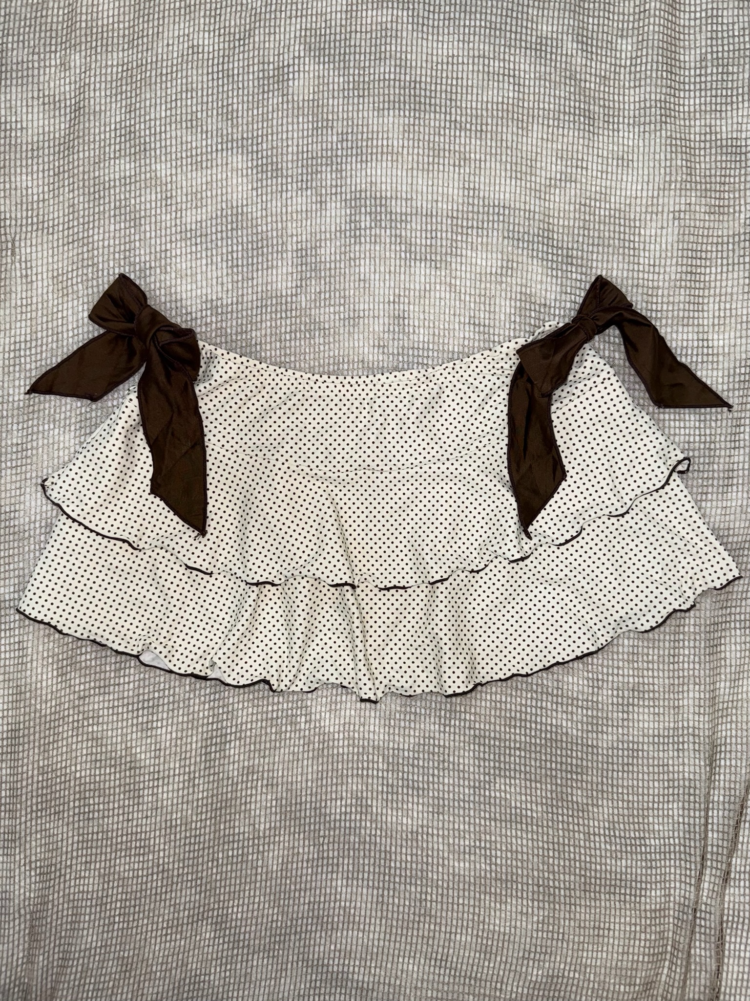 Polka Dot Mini Skirt with Big Side Bows