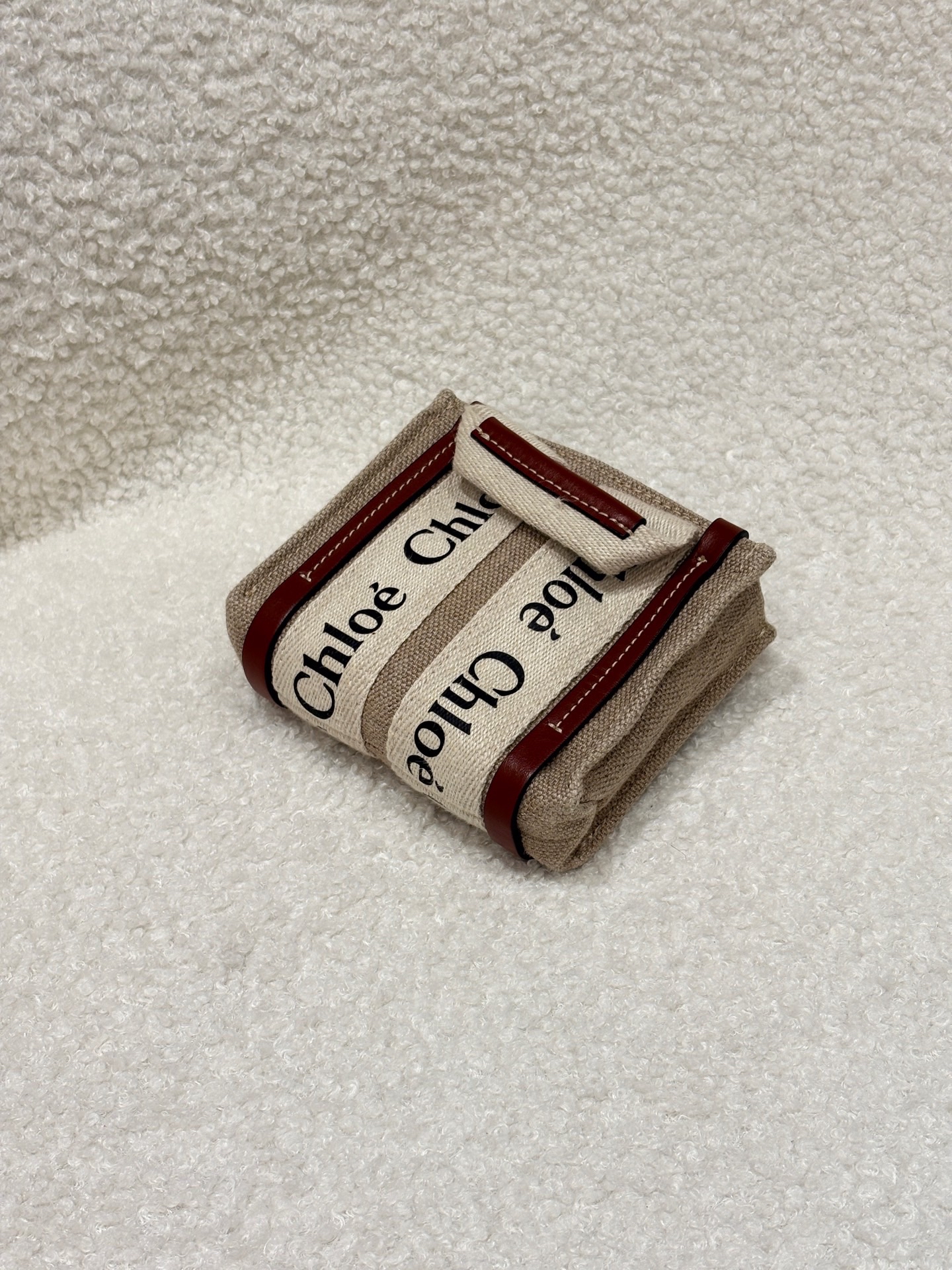 【預訂貨品】Chloe  亞麻帆布拼接牛皮woody