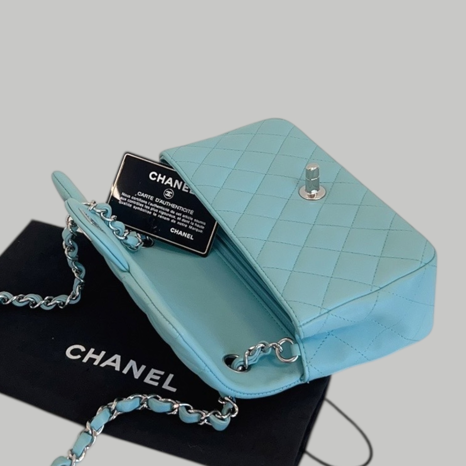 Chanel Lambskin 20cm 銀扣