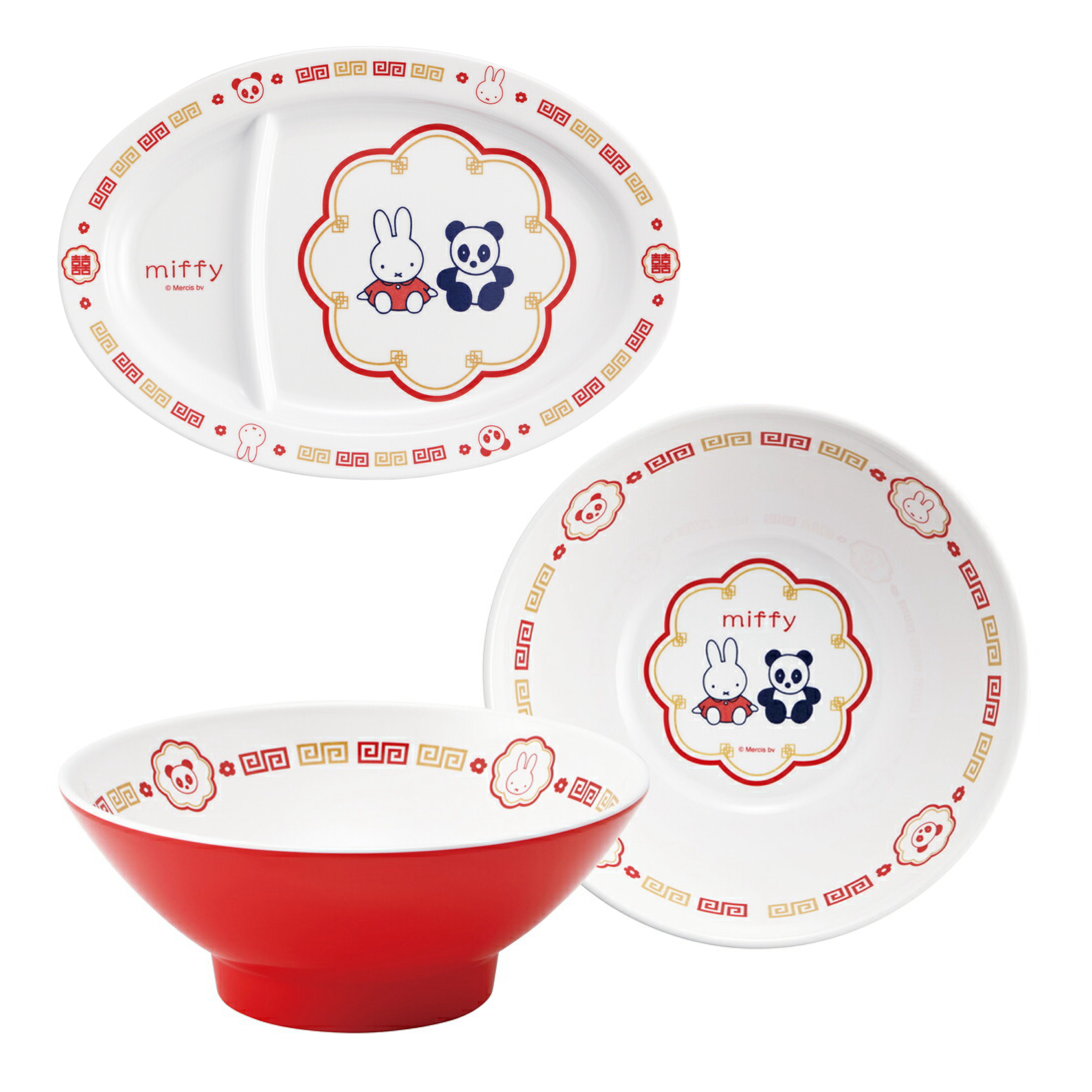 Miffy中華系列餃子碟 & 拉麵碗