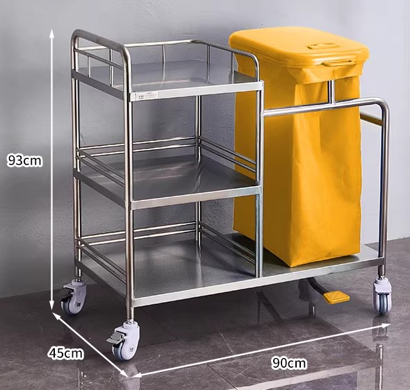 AD00388 Stainless Steel Trolley 不銹鋼換片車-配單桶塑膠蓋 (For inquiry only 此產品需報價)
