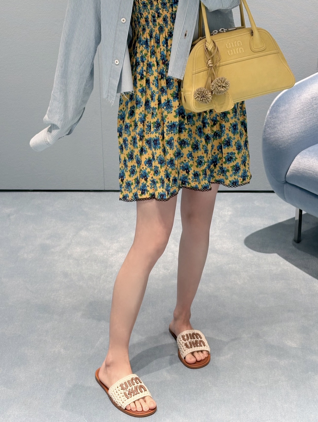 夏季新款 🆕訂貨📮MIUMIU編織拖鞋 Color Ivory Size 36/36.5/37/37.5/38/38.5/39/40