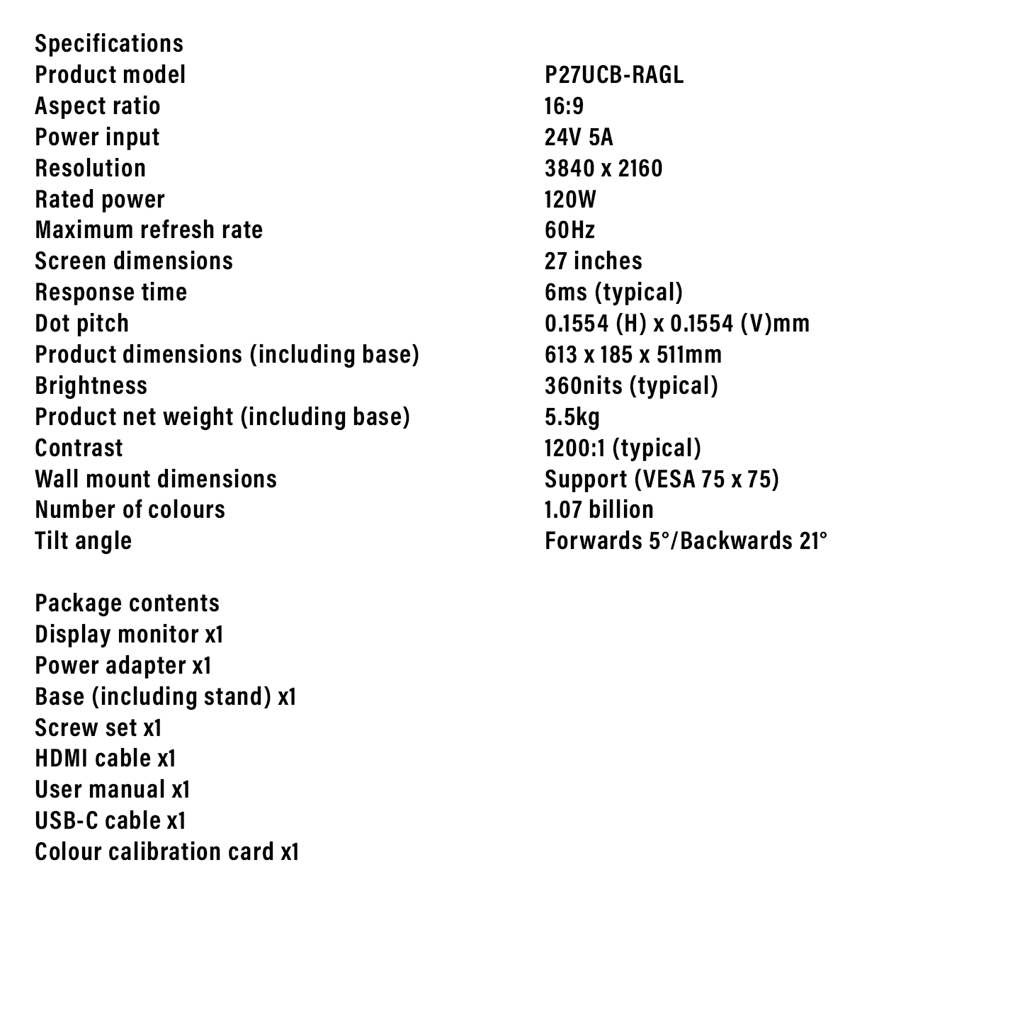 Xiaomi 27" A27Ui 4K UHD IPS Professional Monitor (ELA6225UK)