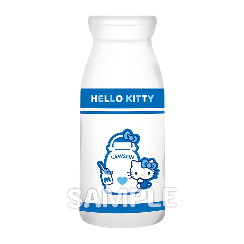 Sanrio x Lawson Milk bottle glass + coaster set (Hello Kitty) [@Loppi・HMV limited]