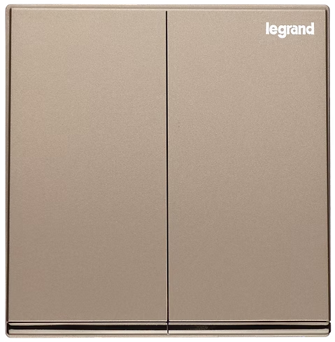 Legrand Galion 玫瑰金 2位單控 帶指示燈 開關掣