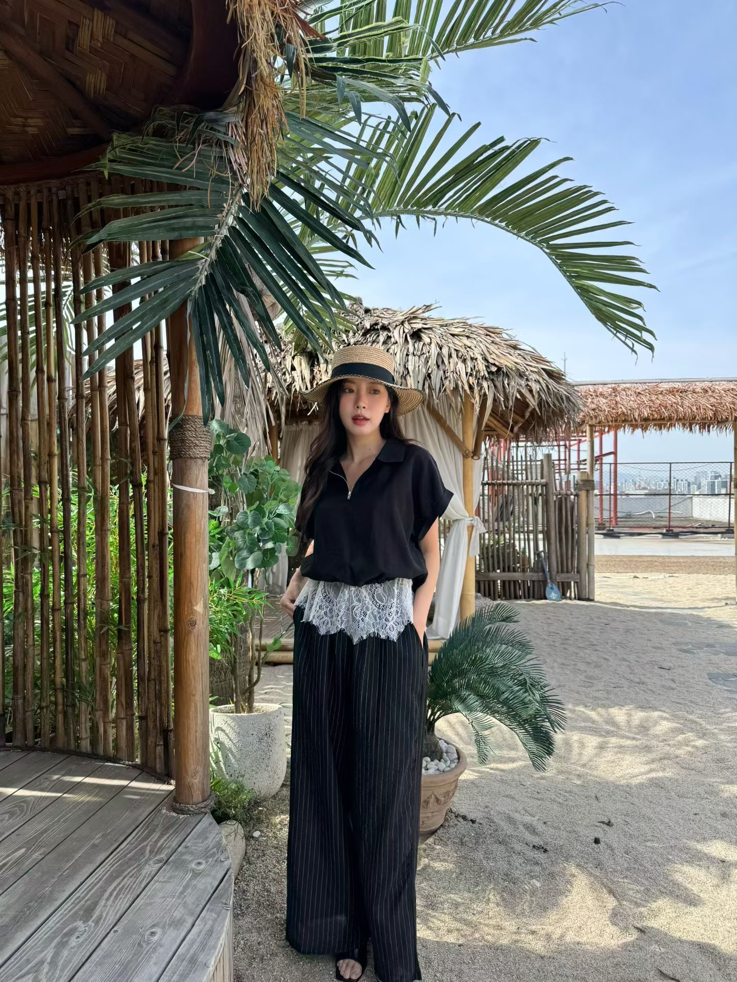 MG02_05 全橡筋直間落地褲 (3色)