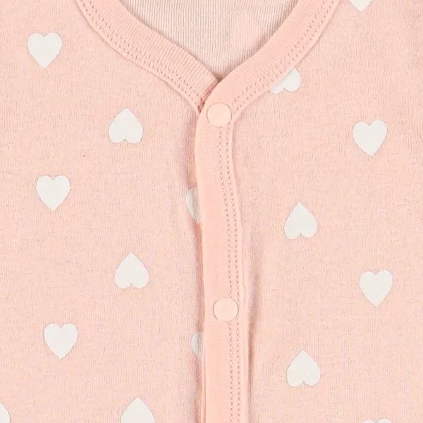 🇯🇵預訂 日本直送🇯🇵心心滿印前開式純棉短袖包屁衣三件套