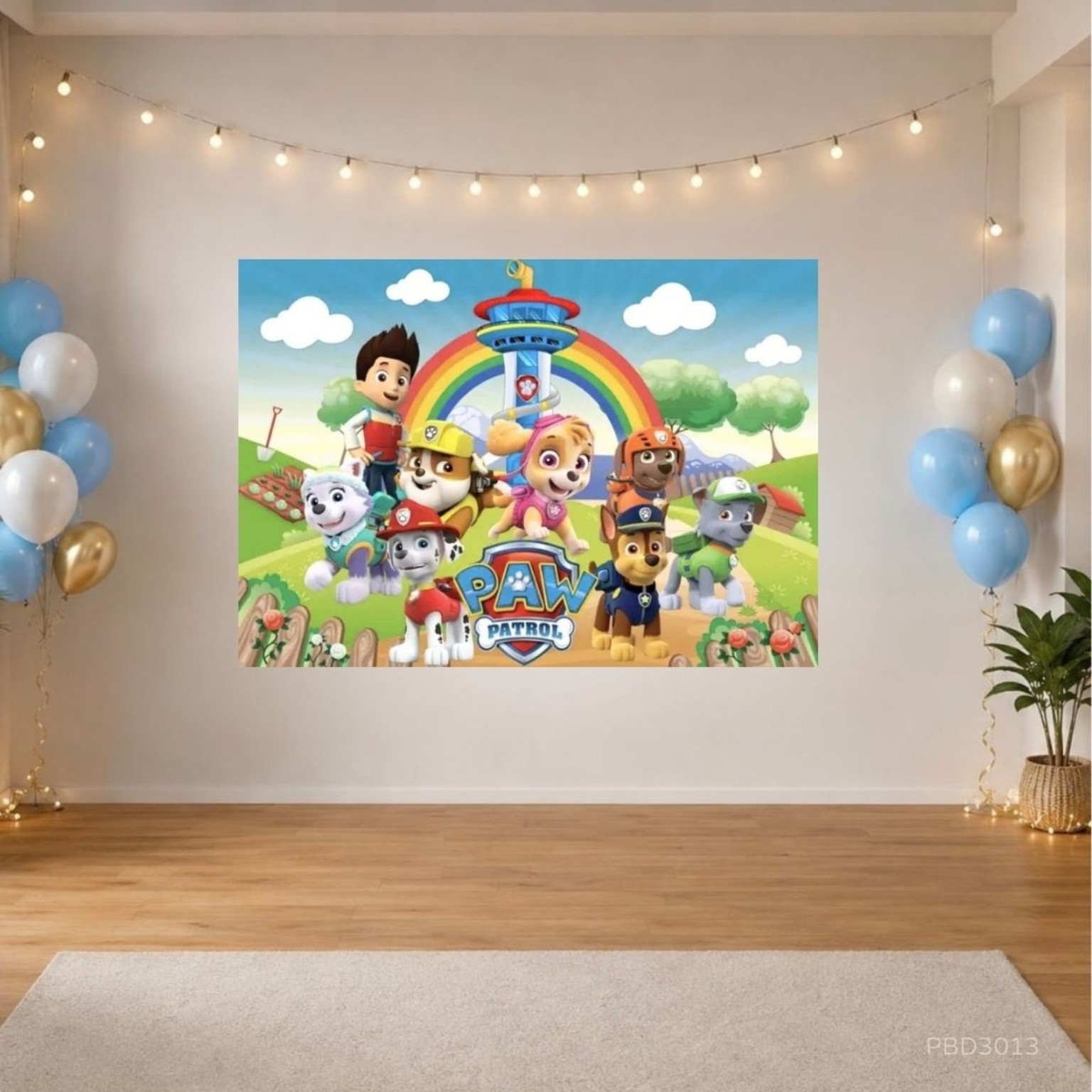 Paw Patrol 汪汪隊主題生日派對背景布 150×100cm Backdrop 場地佈置拍照牆 PBD3013