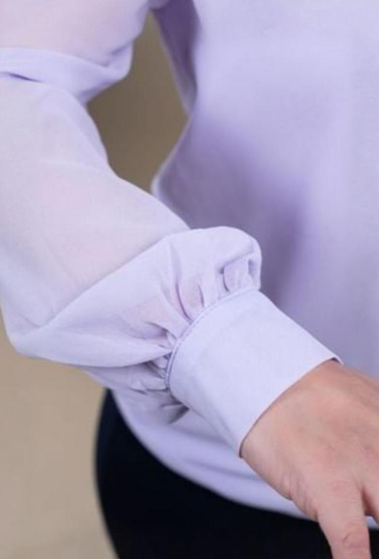 Chiffon Mock Neck Blouse 