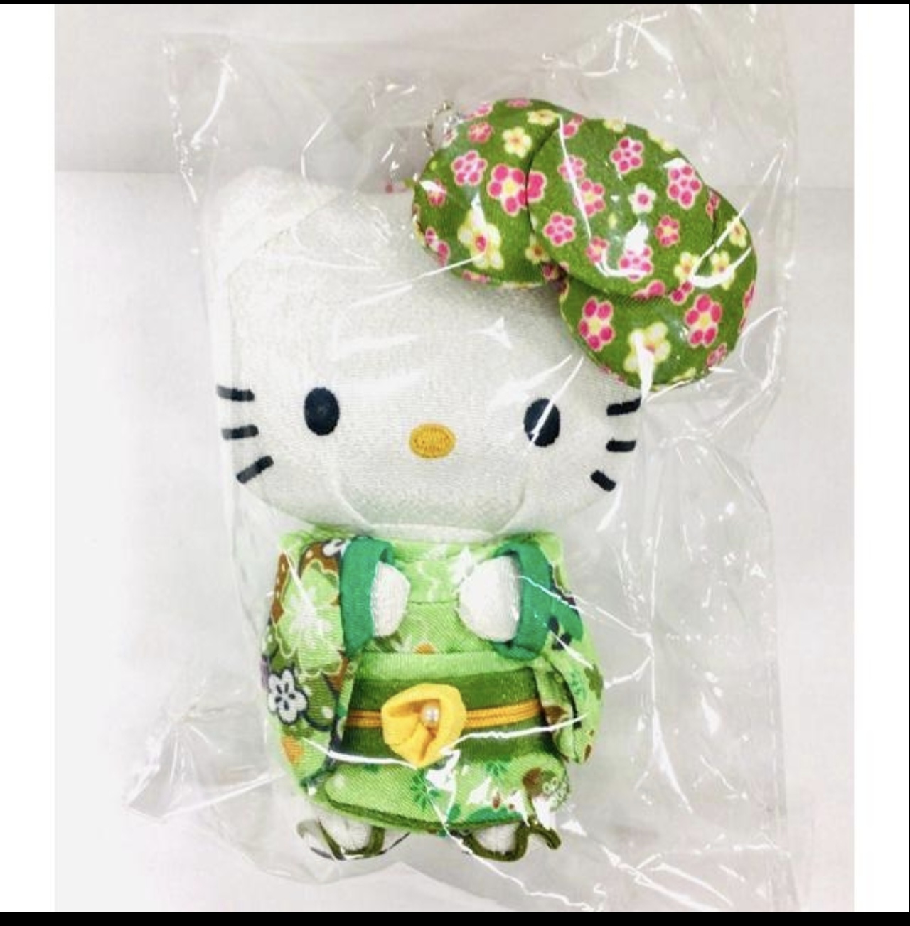 Sanrio★大絲帶Hello Kitty日式Chirimen毛絨玩具