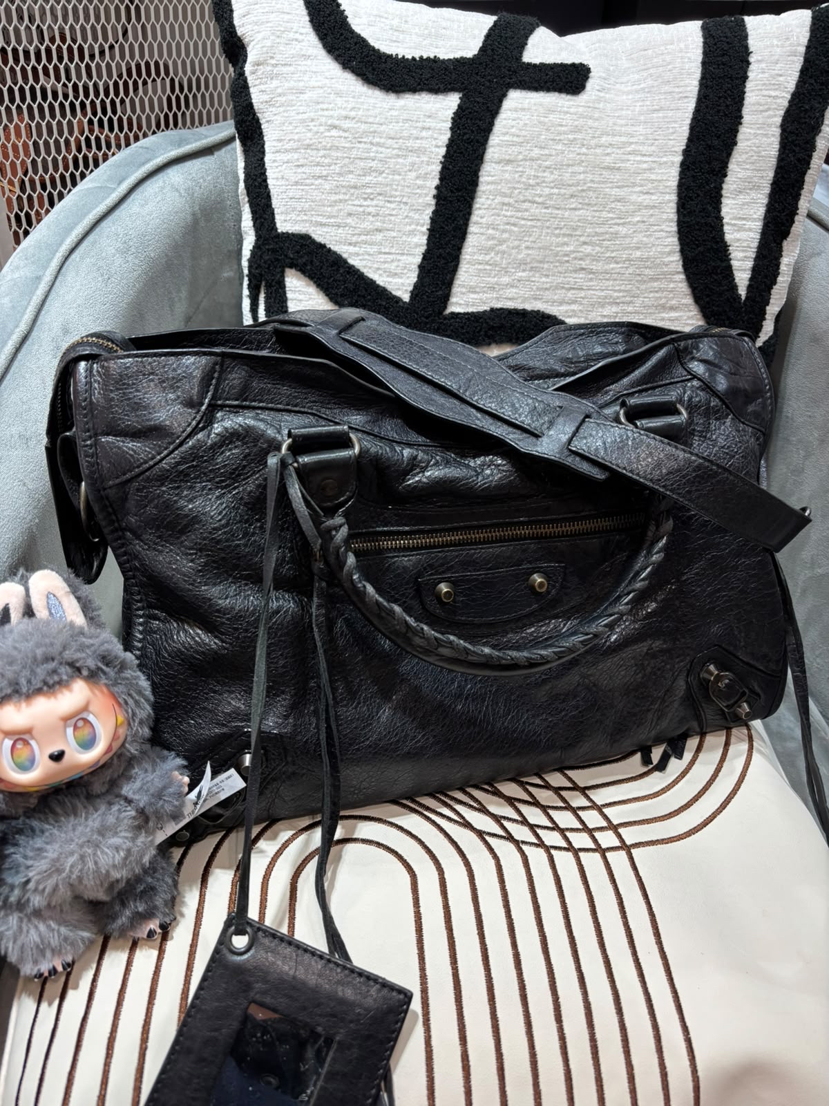 Balenciaga city medium 黑色山羊復古釘100%Authentic,93%new  ✅mirror ✅dust bag