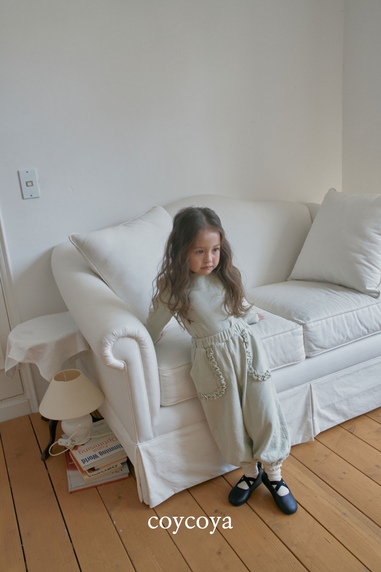 🌸預訂 韓國直送🌸🇰🇷COYCOYA兩色荷葉邊口袋寬鬆運動褲