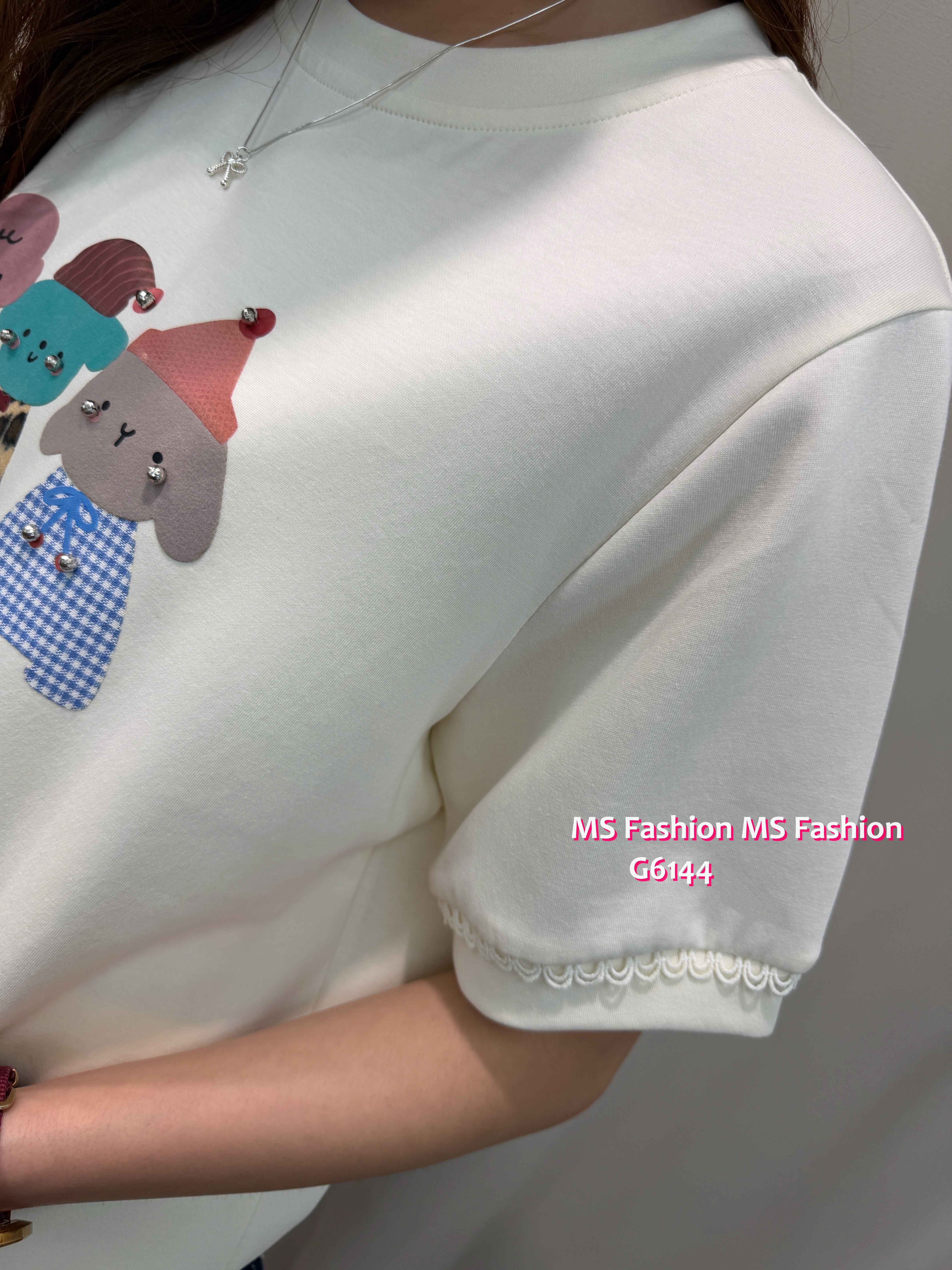 G6144 韓國🇰🇷可愛狗狗圖案top