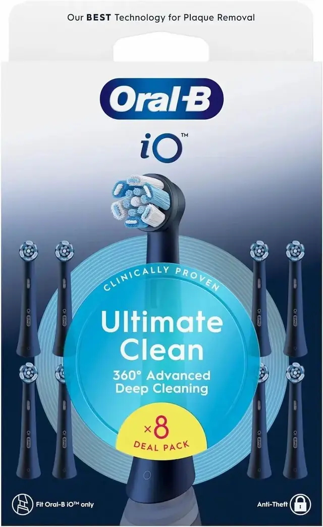 Oral-B iO 終極清潔刷頭 黑色8支裝  Oral-B iO Ultimate Clean Black Toothbrush Heads, (8 Pcs) 