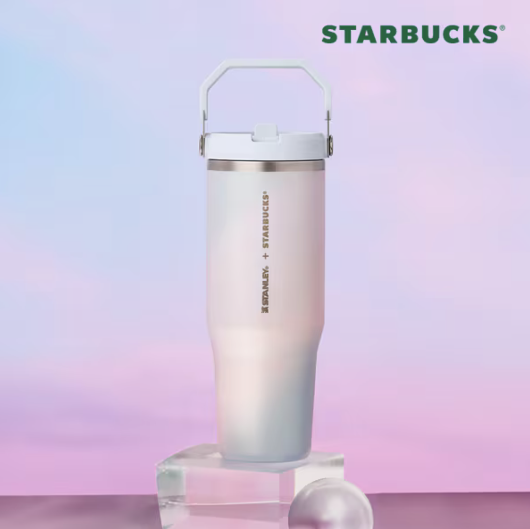 夏季海洋系列｜ 韓國 Starbucks 星巴克 X Stanley 夢幻撞色 手柄不鏽鋼冷飲杯 ｜Flow Cold Cup