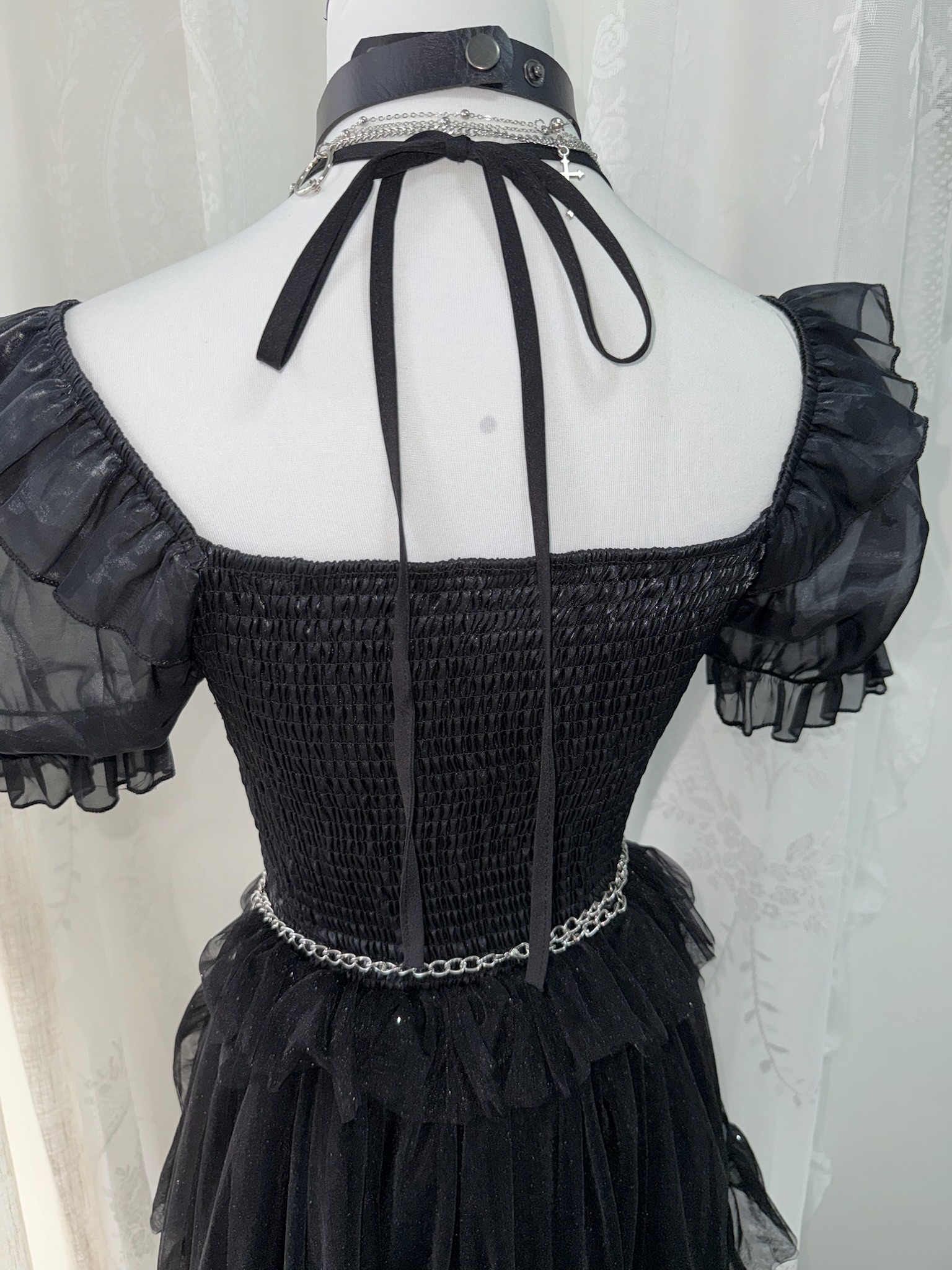 Punk Gothic Grace Halter Off-Shoulder Dress