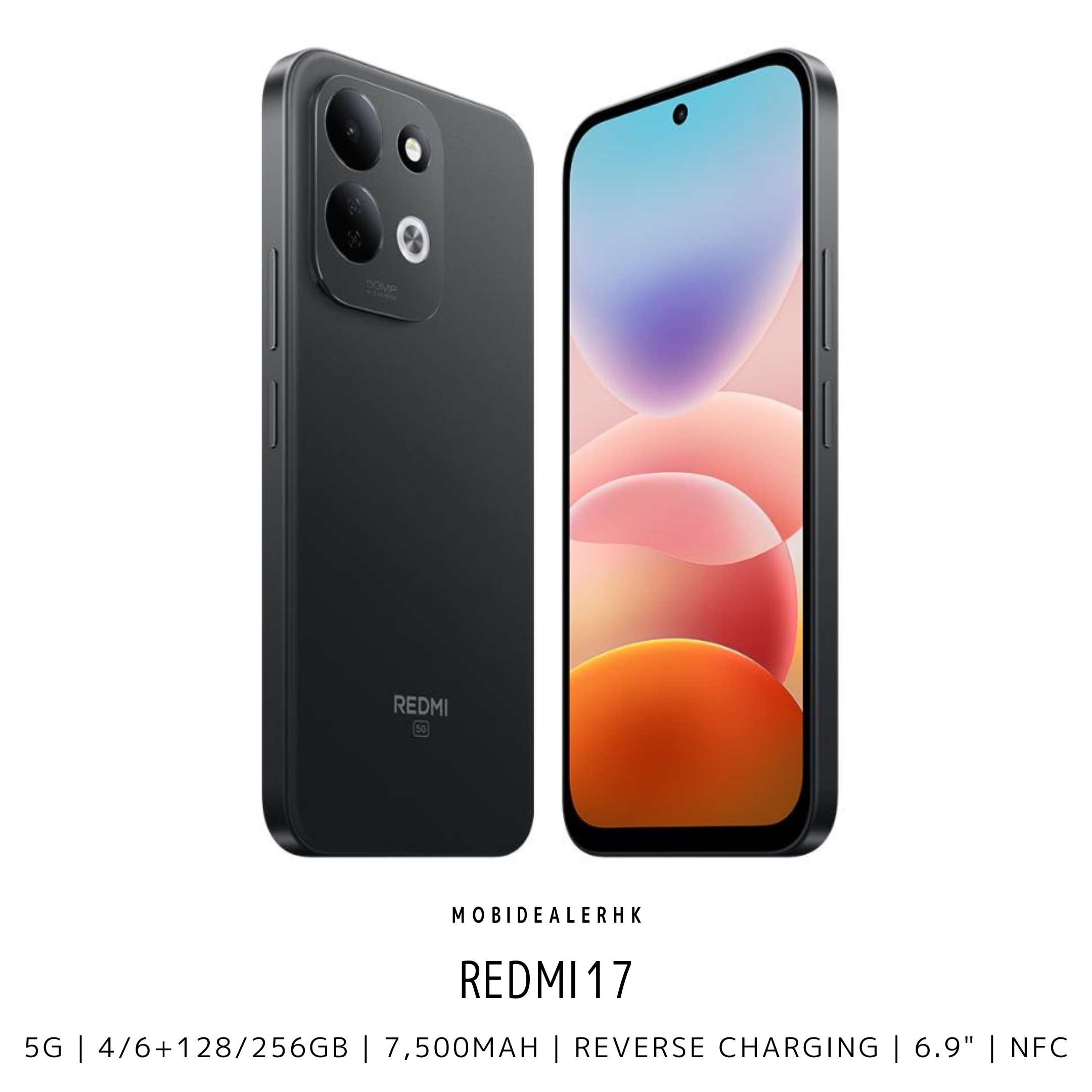 Redmi 17 | 紅米 17 | 5G | 智能手機 | 7500mAh 大電量 | 45W 快充 | 6.9 吋 120Hz | 5000 萬像素 AI 雙鏡頭