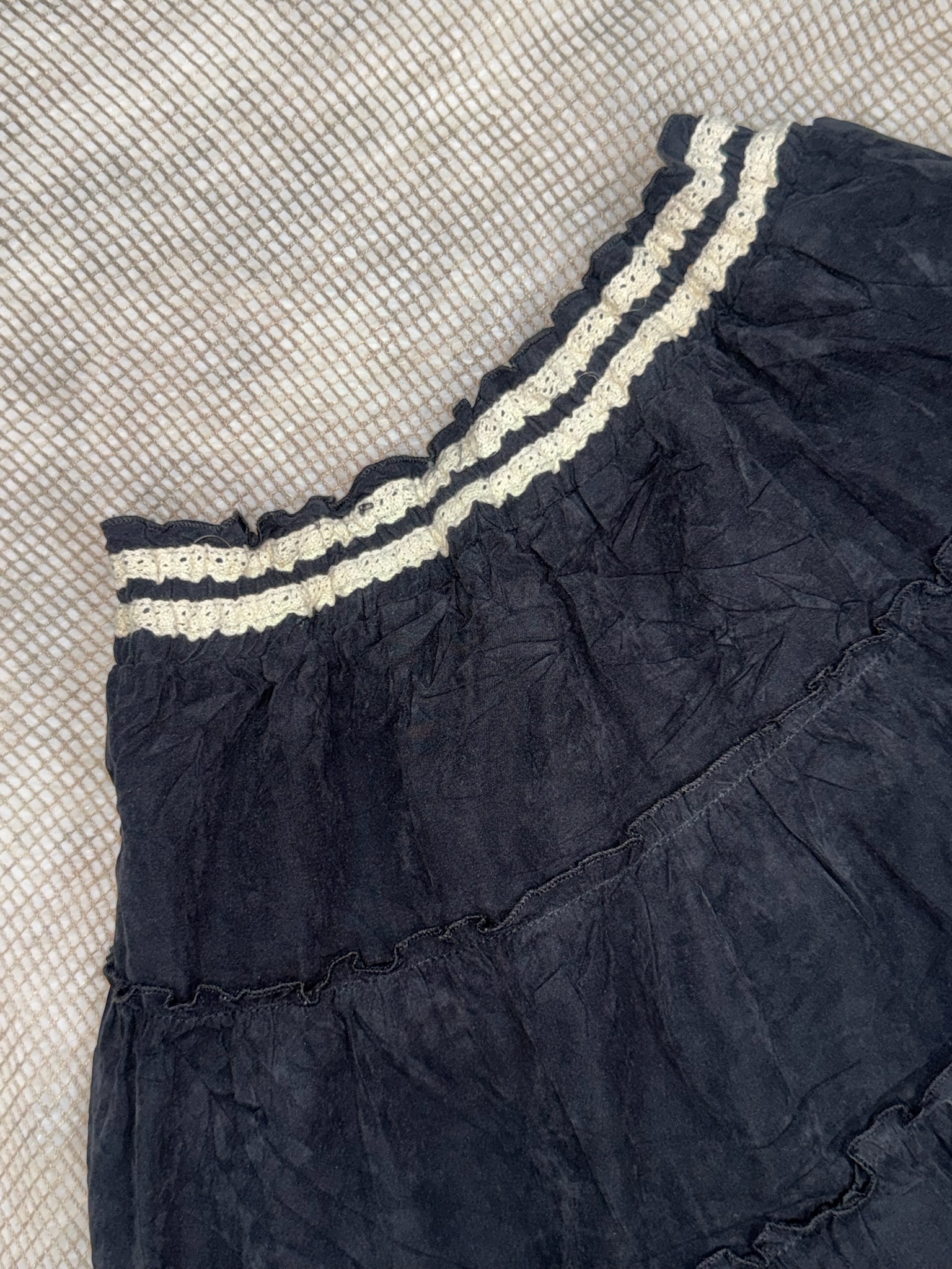 Vintage Black Tiered Cake Skirt
