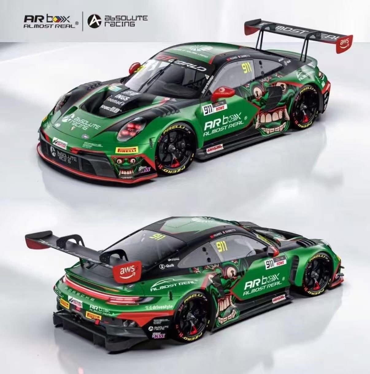 (預訂 Pre Order) AR Box （640006021） Almost Real 1/64 Porsche 911 GT3 R 2026 GT World Challenge Asia Mandalika GT世界挑戰賽亞洲杯印尼曼德利卡站