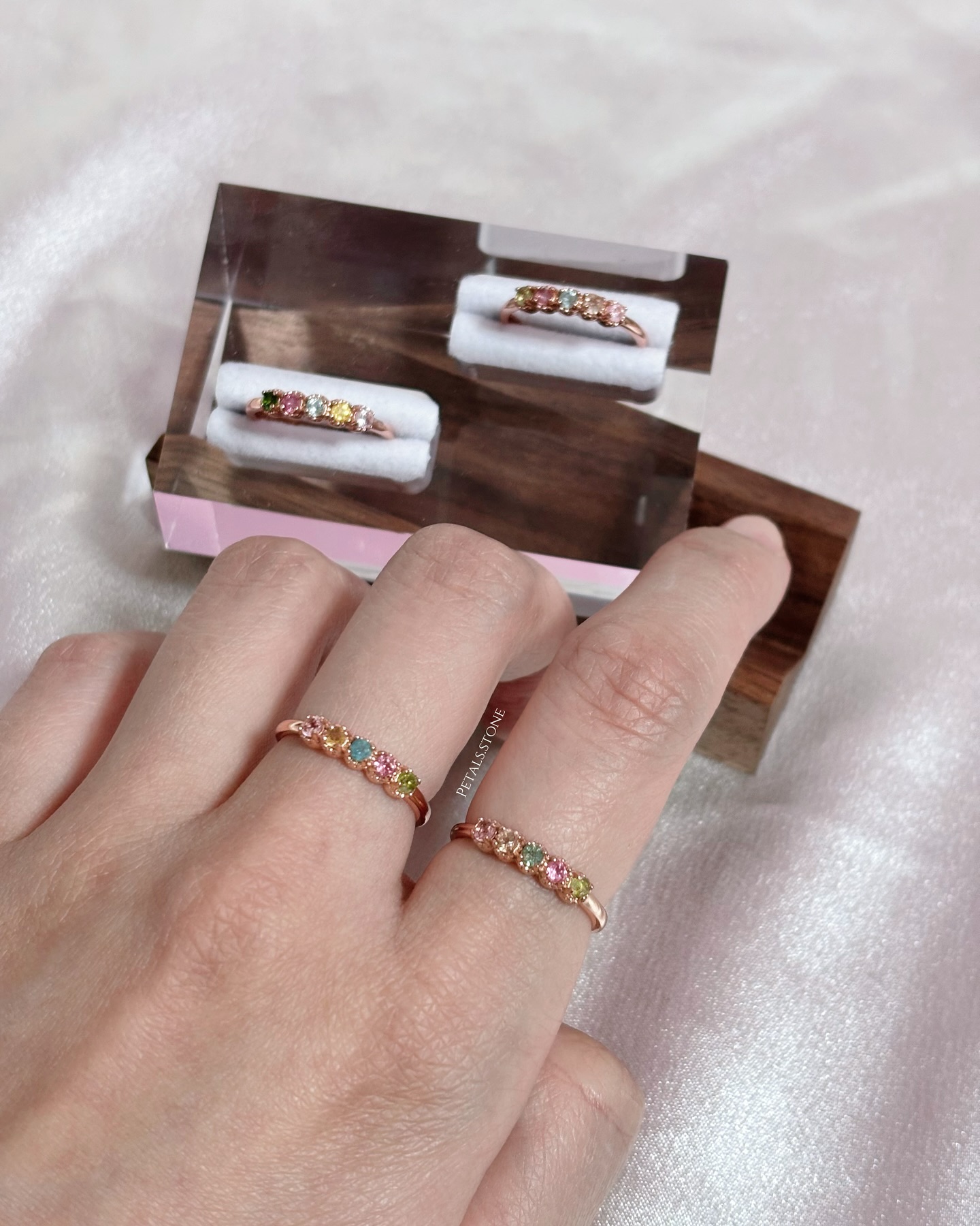 Rose-Gold Tourmaline Rainbow Rings🌈  
