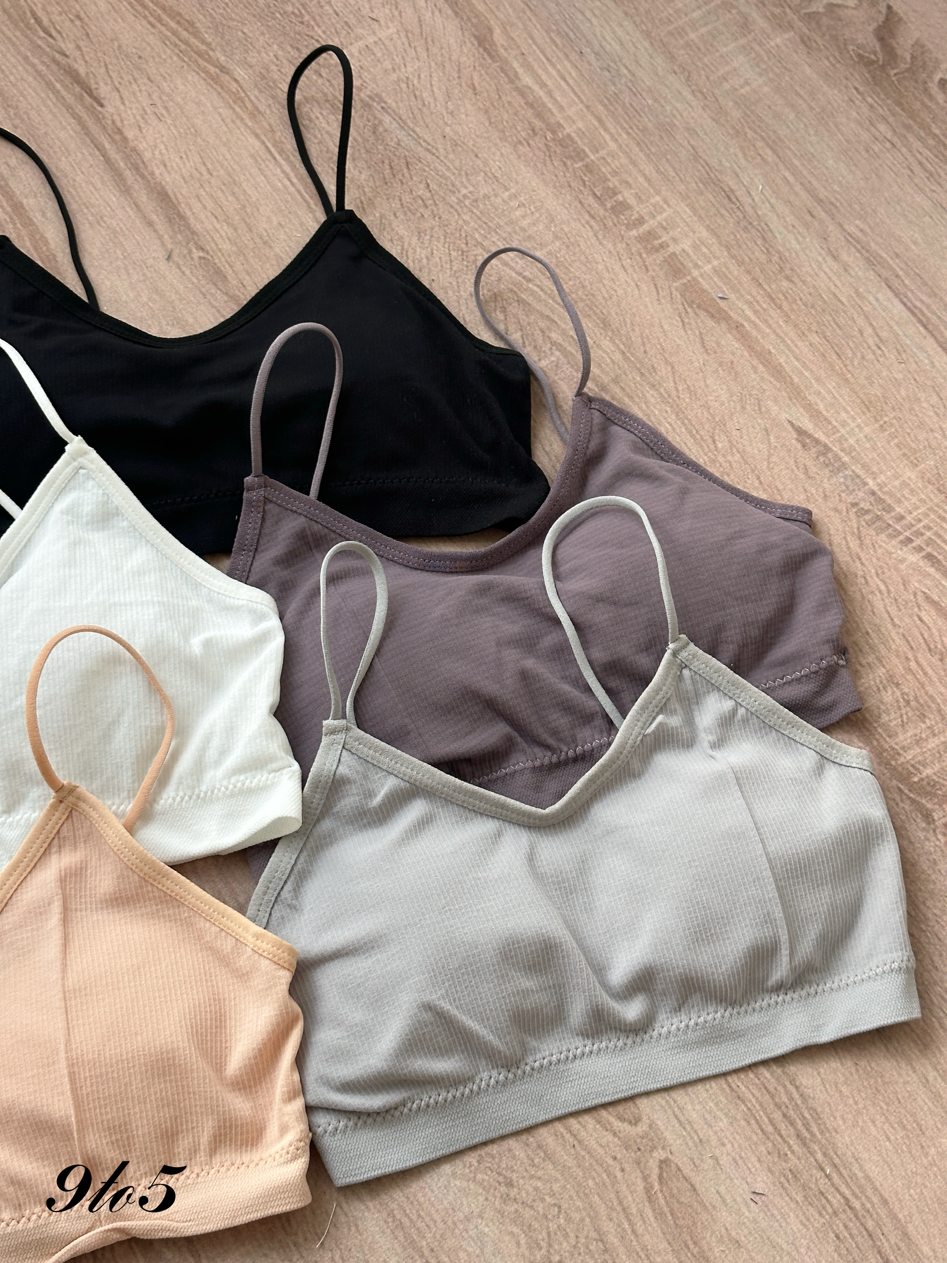 T4316 Ribbed Camisole Bralette - 5 Colors 