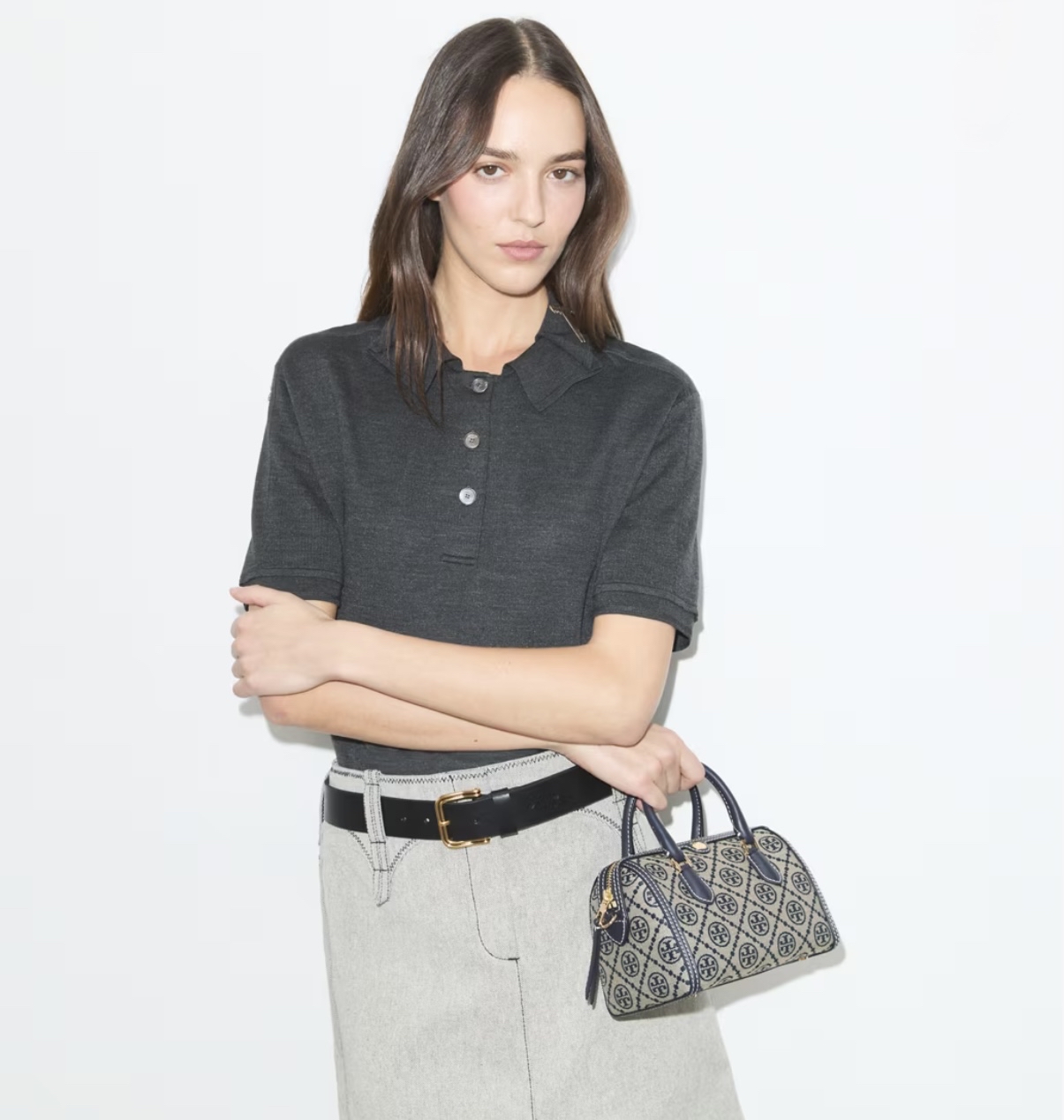 T MONOGRAM PETITE BARREL BAG