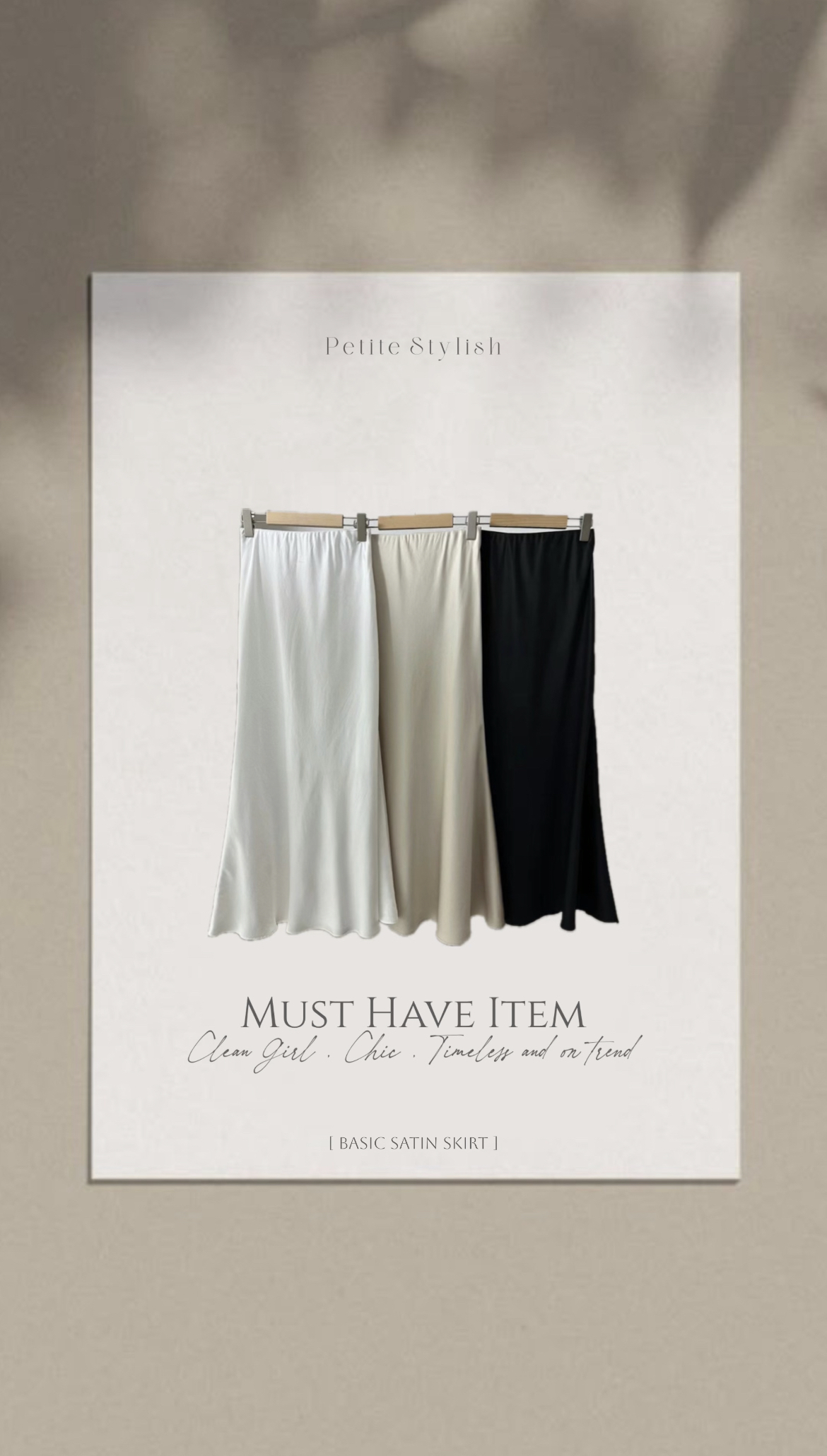 🌷| BASIC SATIN SKIRT