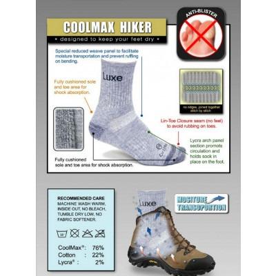 Luxe Coolmax Hiking Trekking Socks CS0513 36-40/40-44