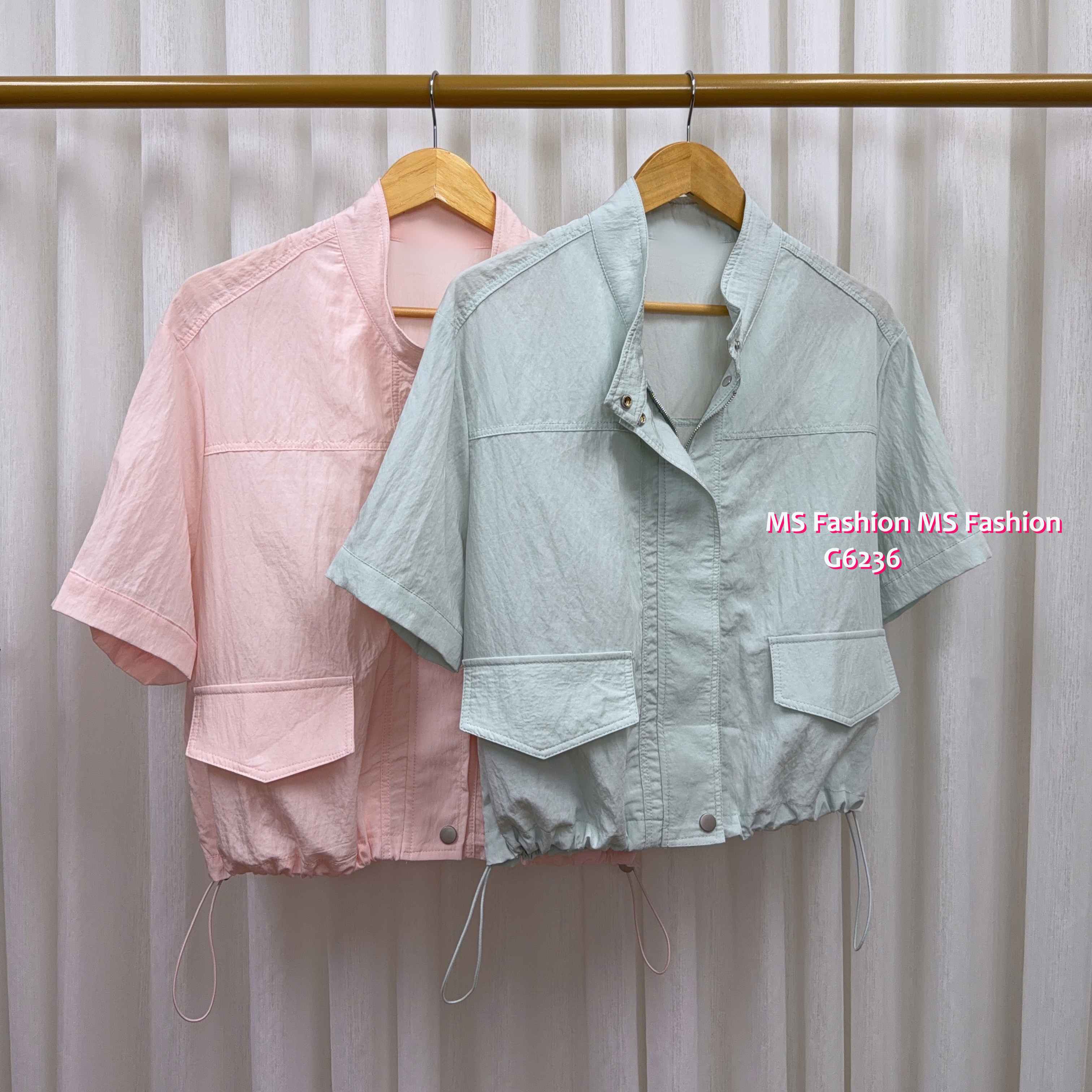 G6236 韓國🇰🇷薄料短袖風褸外套