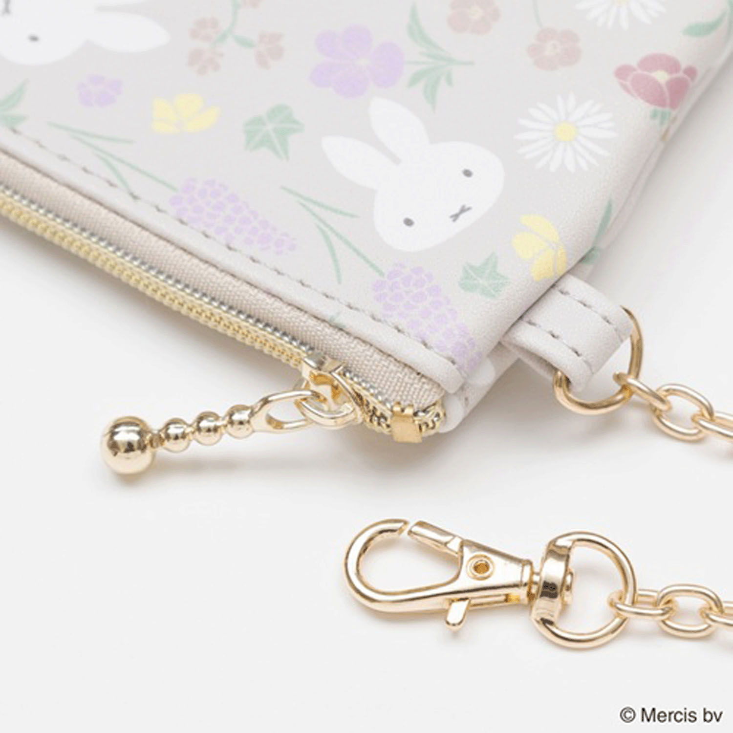 Miffy - 花卉系列卡套零錢包 (杏色款)