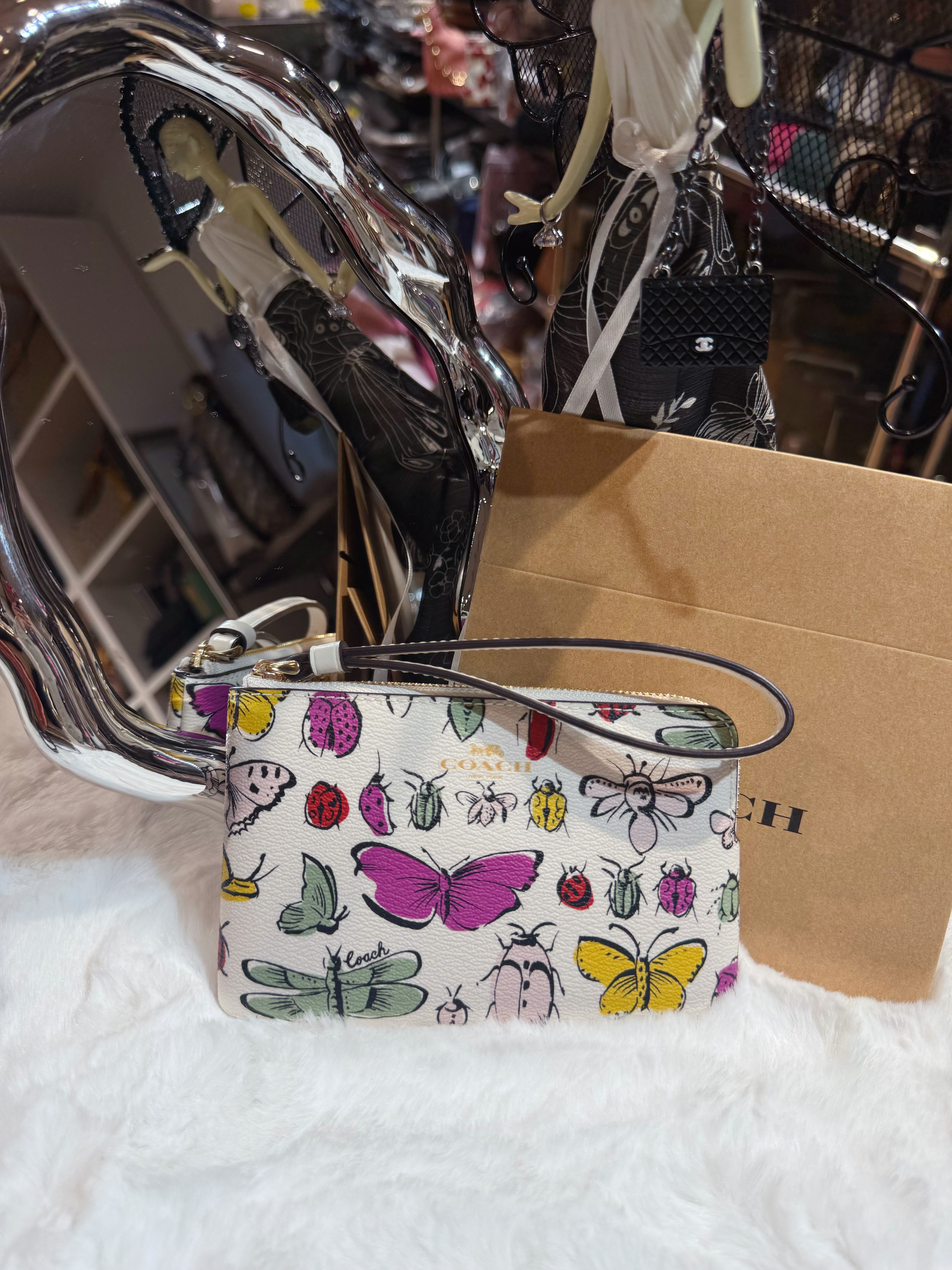Coach wristlet w/butterfly