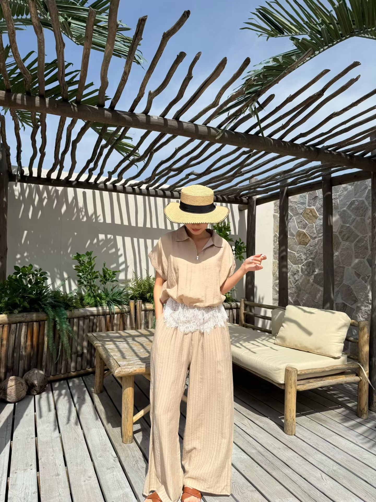 MG02_05 全橡筋直間落地褲 (3色)