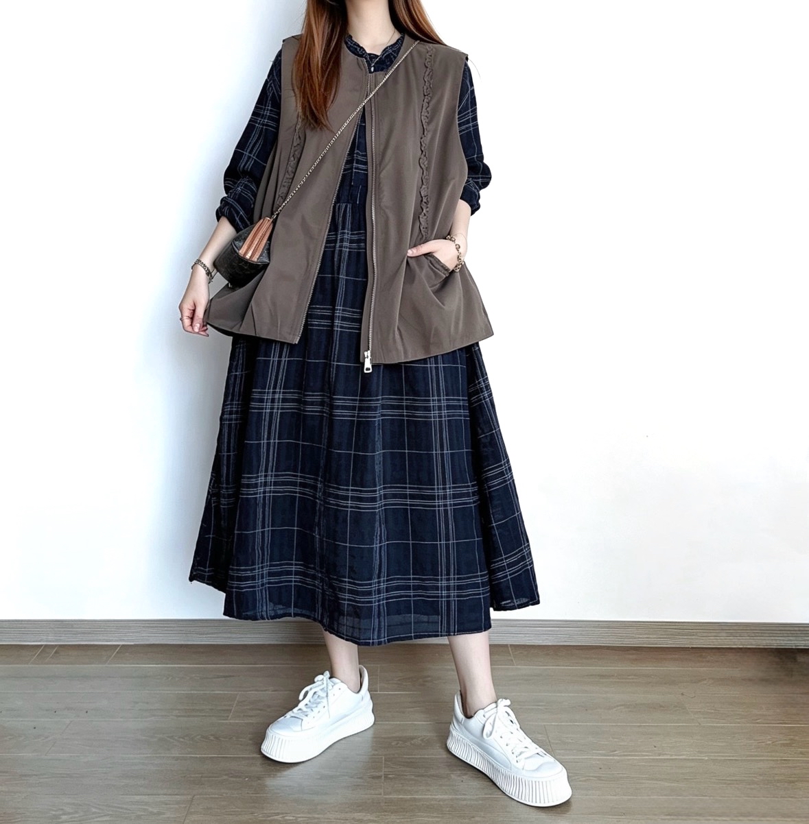🍂正秋預訂✅ 純色ruffle拉鏈馬甲背心