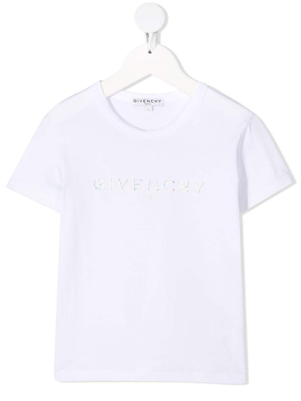 Givenchy kids  白色幻彩logo tee